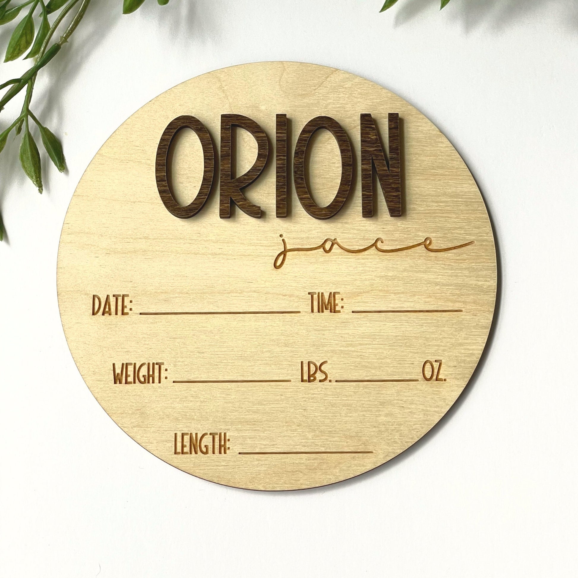 Wooden Birth Announcement Sign, Newborn Photo Prop