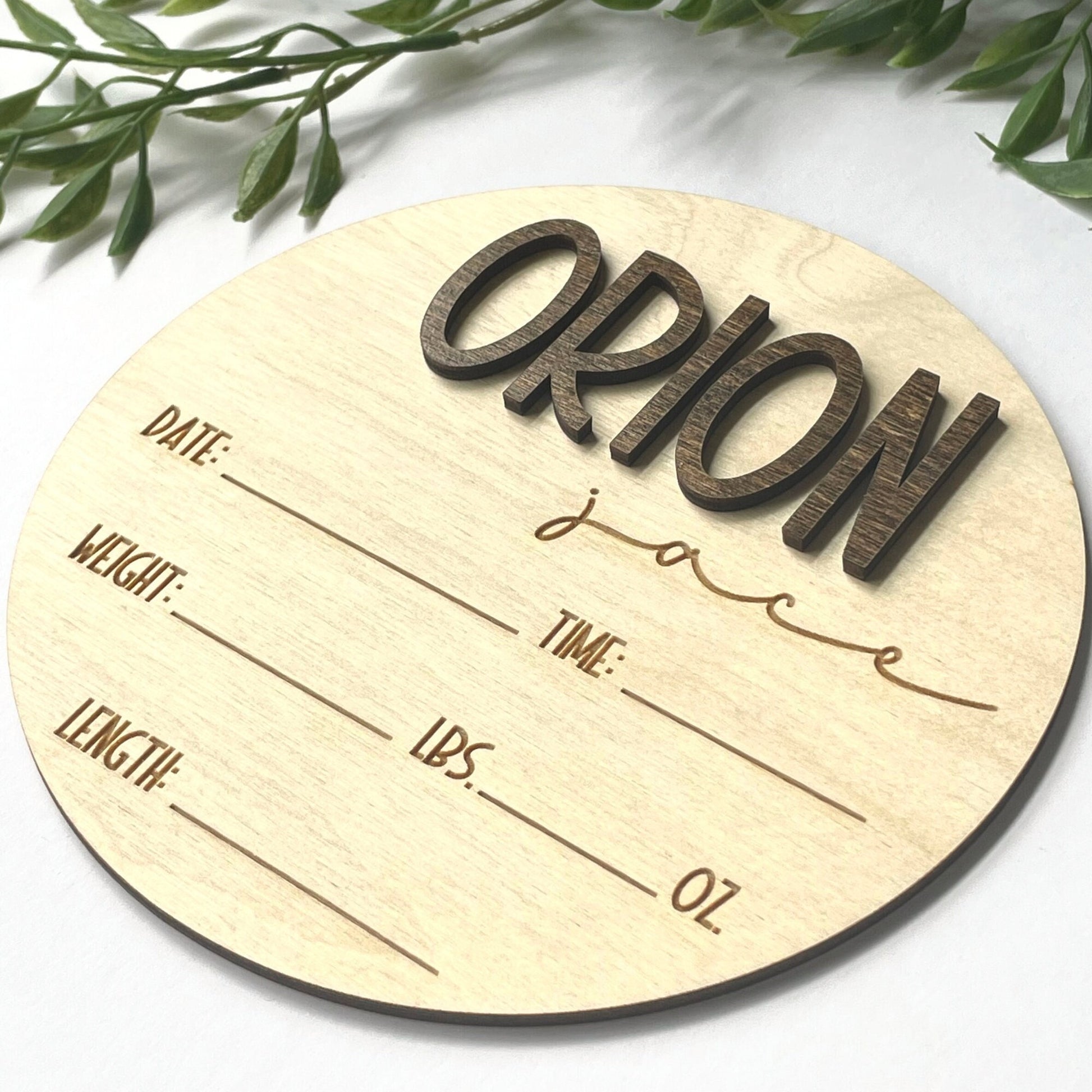 Wooden Birth Announcement Sign, Newborn Photo Prop