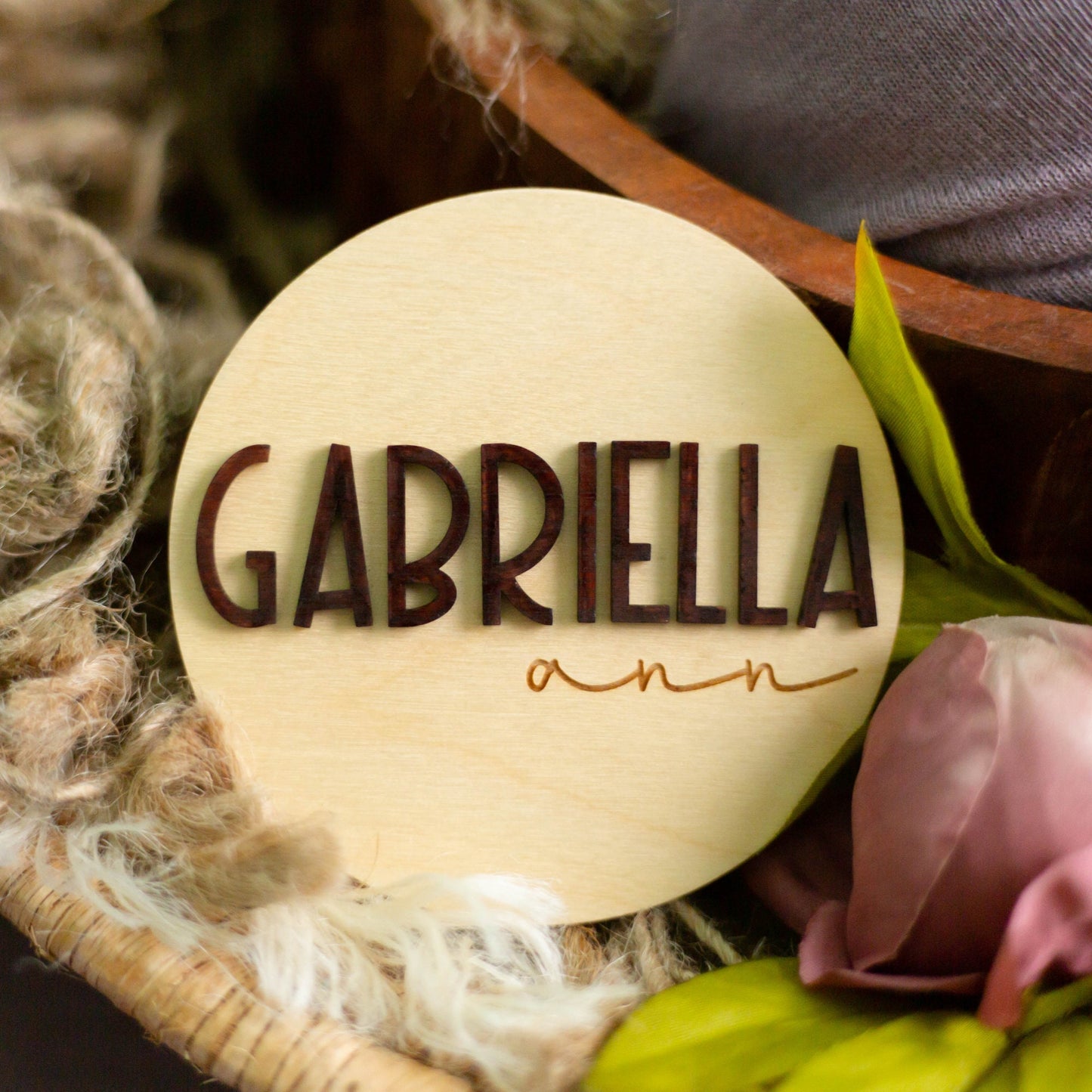 Wooden Birth Announcement Sign, Newborn Photo Prop