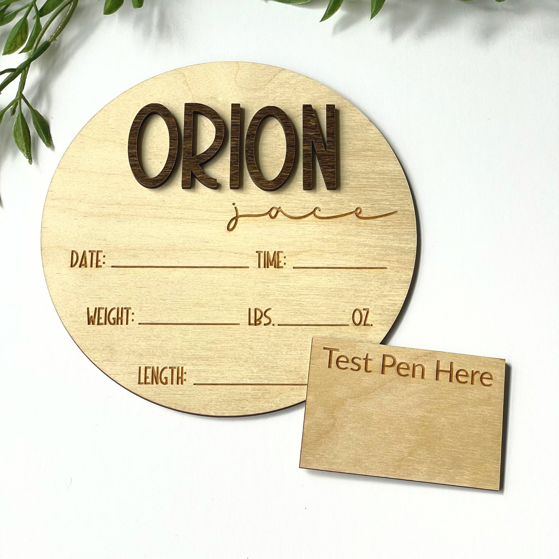 Wooden Birth Announcement Sign, Newborn Photo Prop