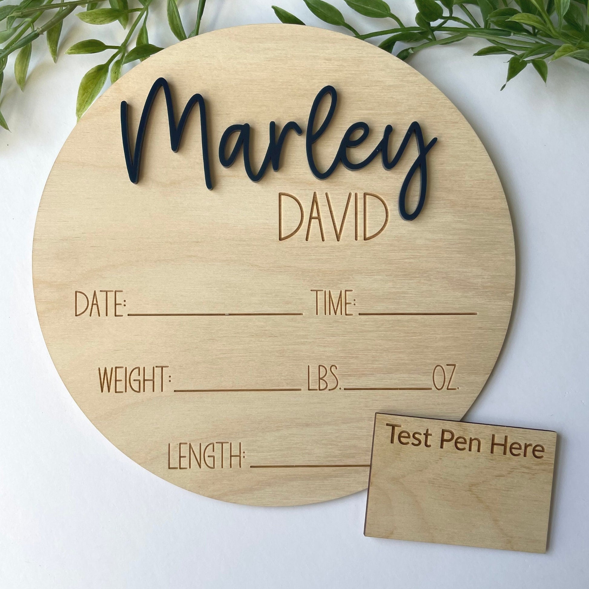 Wooden Birth Announcement Sign: Newborn Photo Prop, Birth Stats