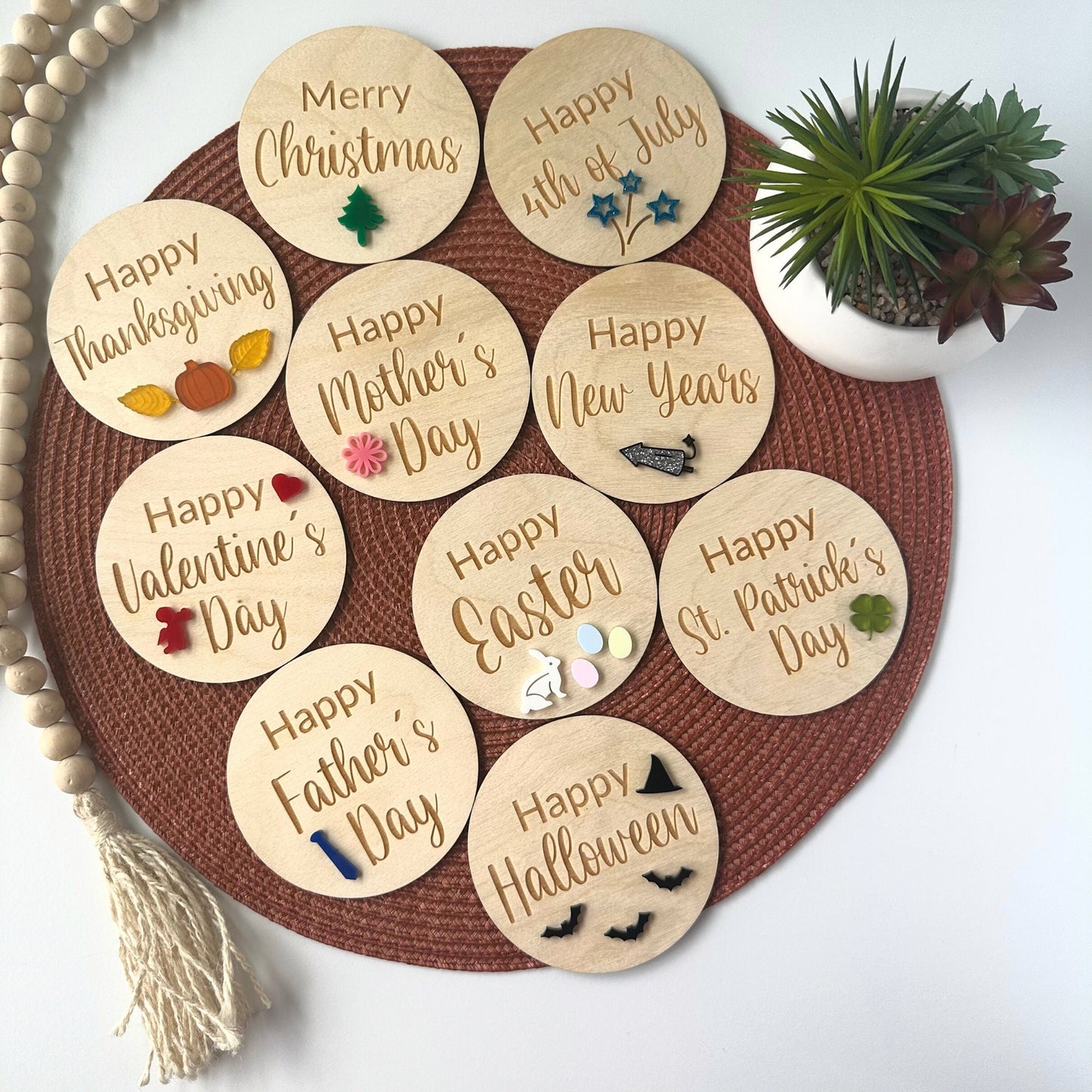 Wood Holiday Milestone Cards: Baby Photo Props, Expecting Mom Gift