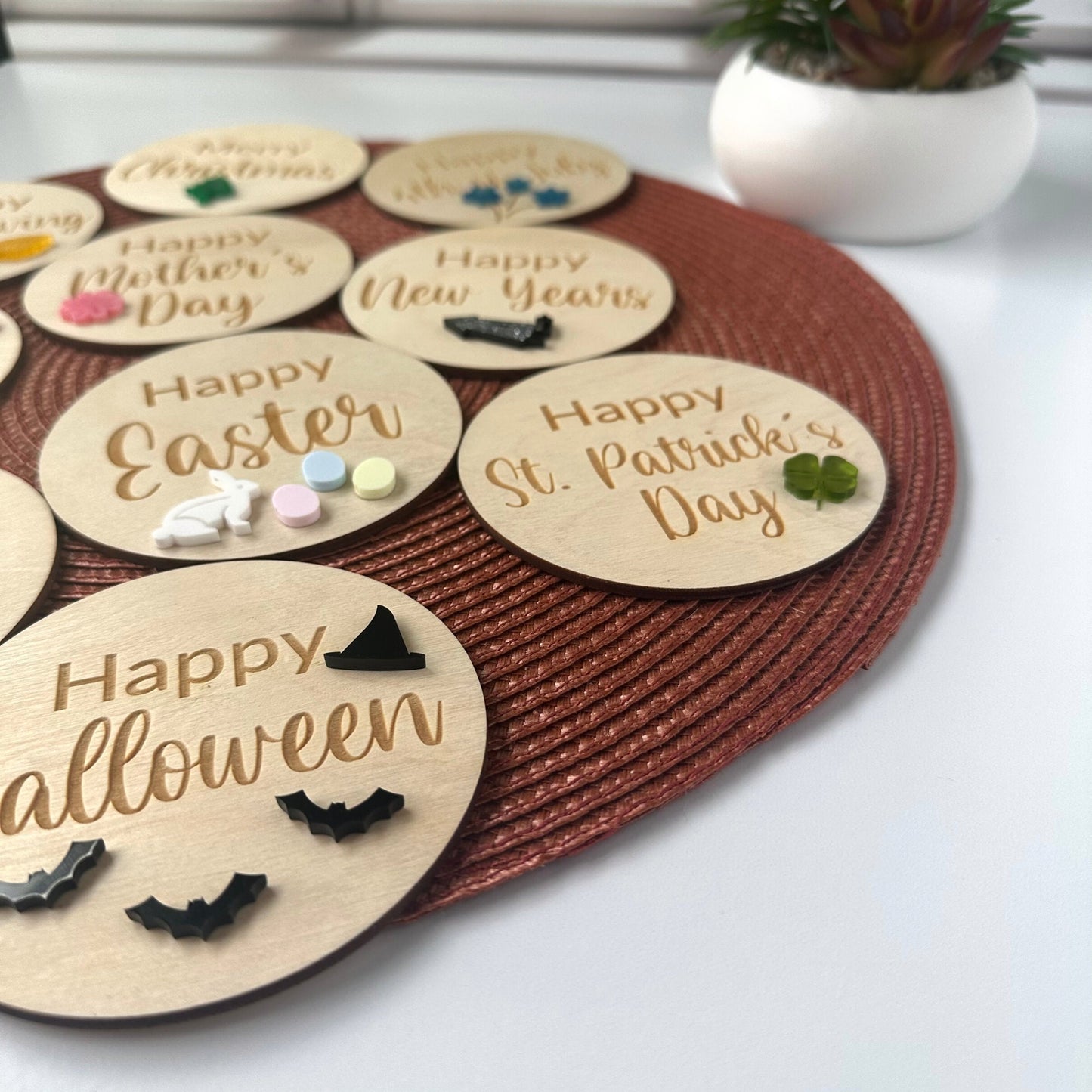 Wood Holiday Milestone Cards: Baby Photo Props, Expecting Mom Gift