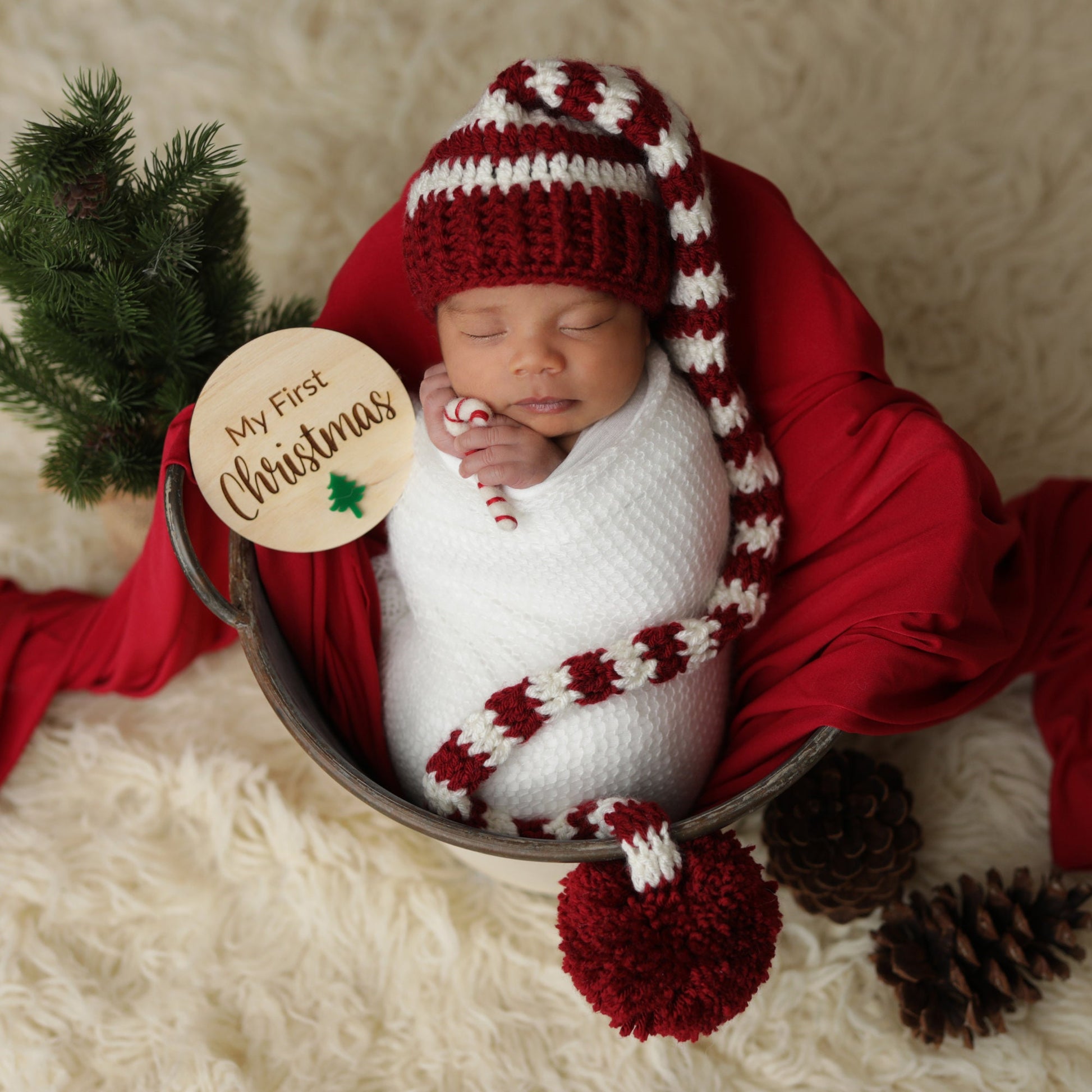 Wood Holiday Milestone Cards: Baby Photo Props, Expecting Mom Gift