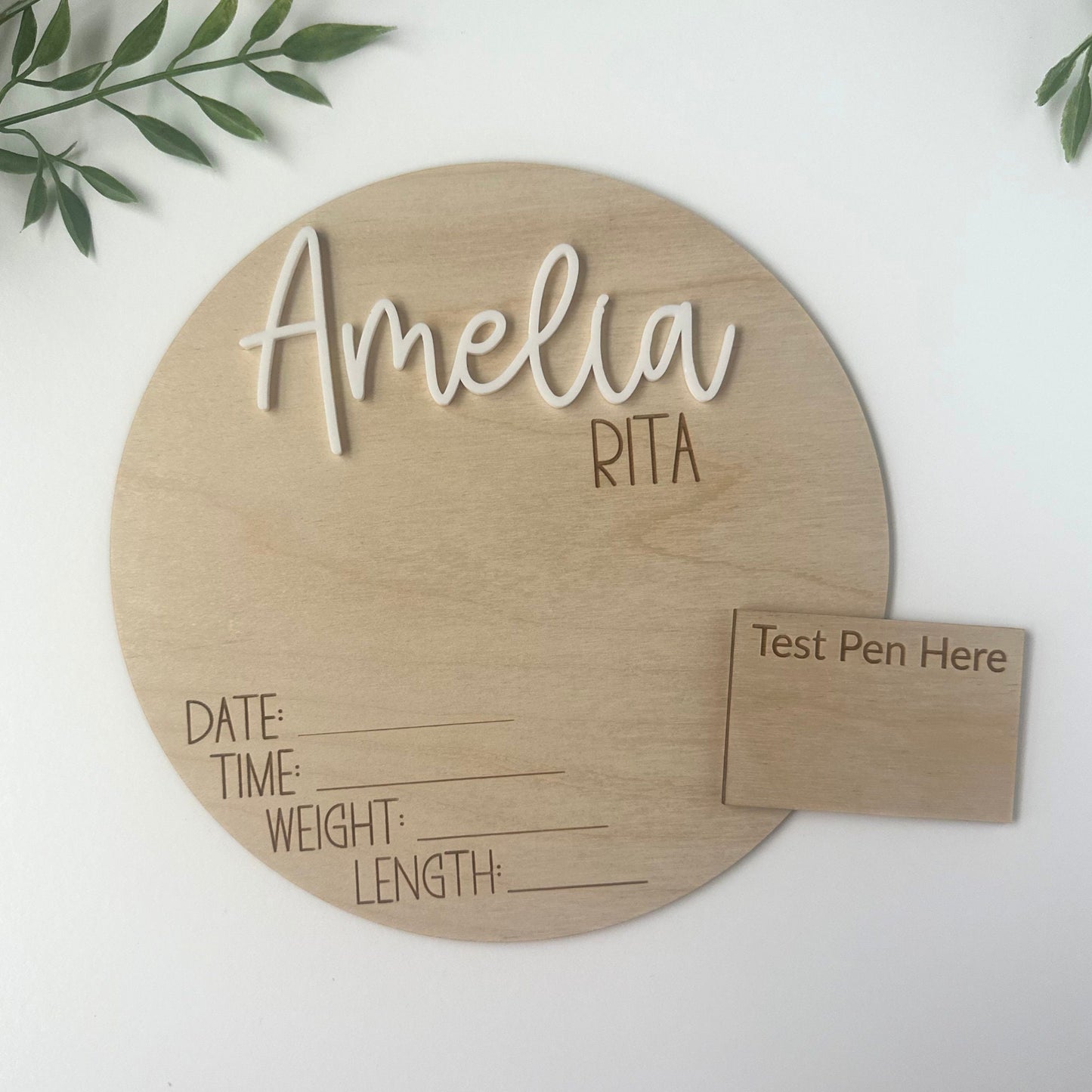 3D Baby Footprint Sign: Personalized Birth Stats Keepsake