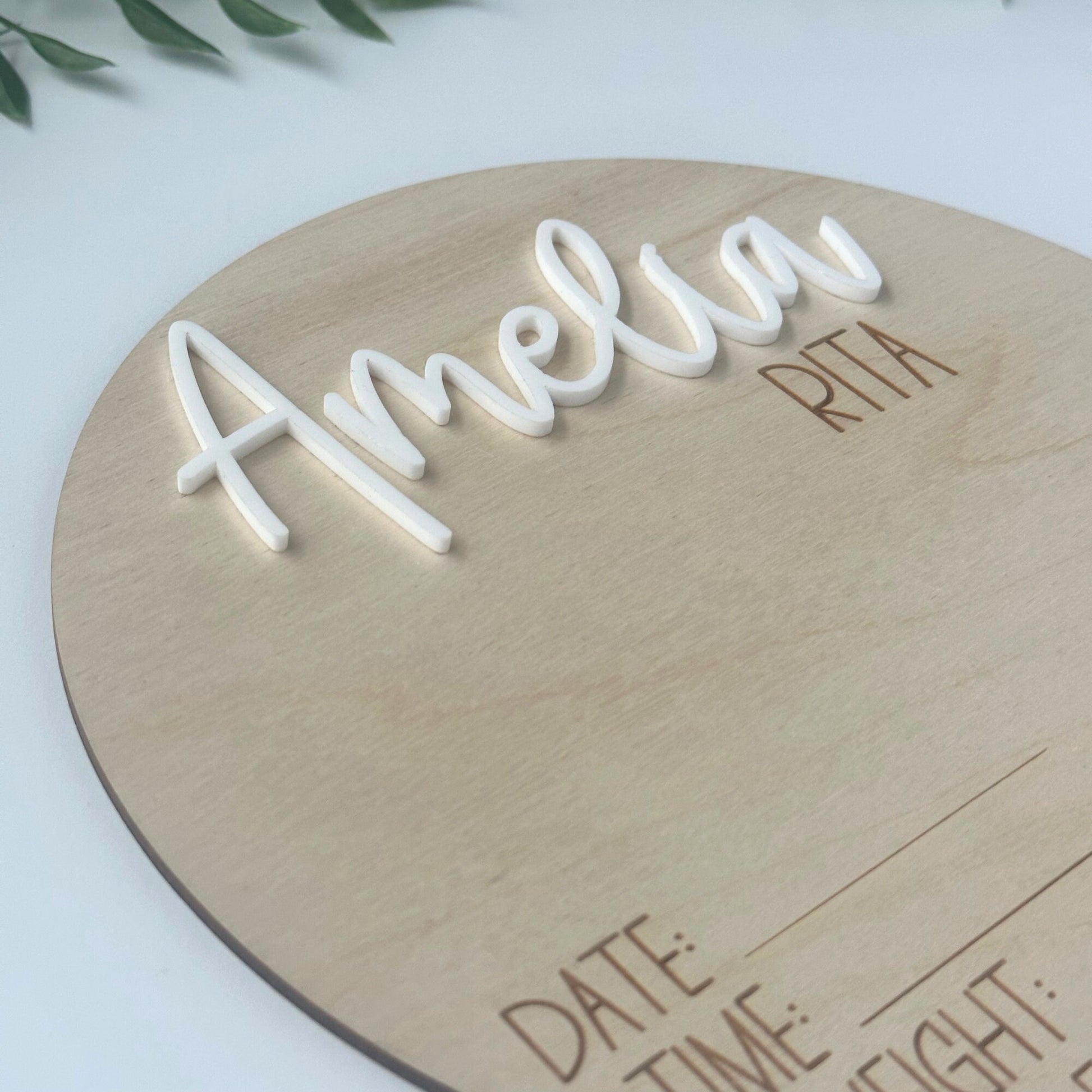 3D Baby Footprint Sign: Personalized Birth Stats Keepsake