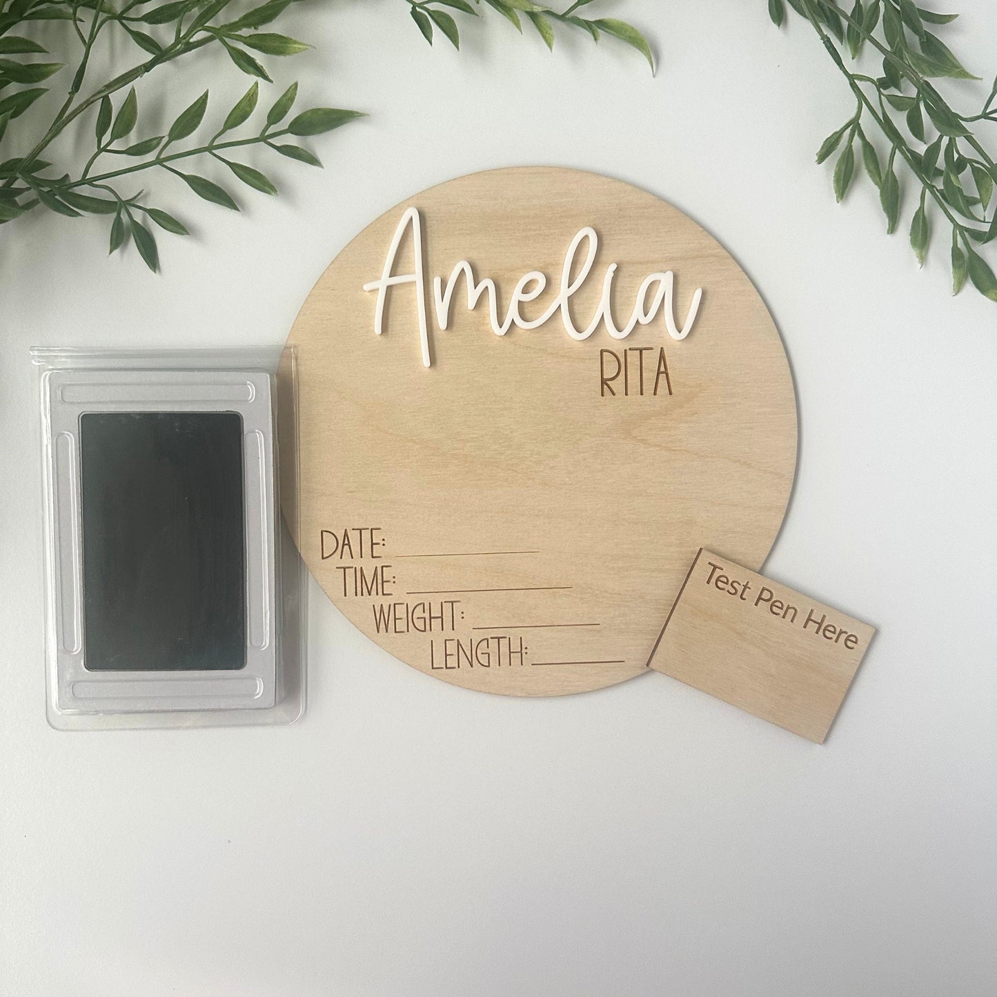 3D Baby Footprint Sign: Personalized Birth Stats Keepsake