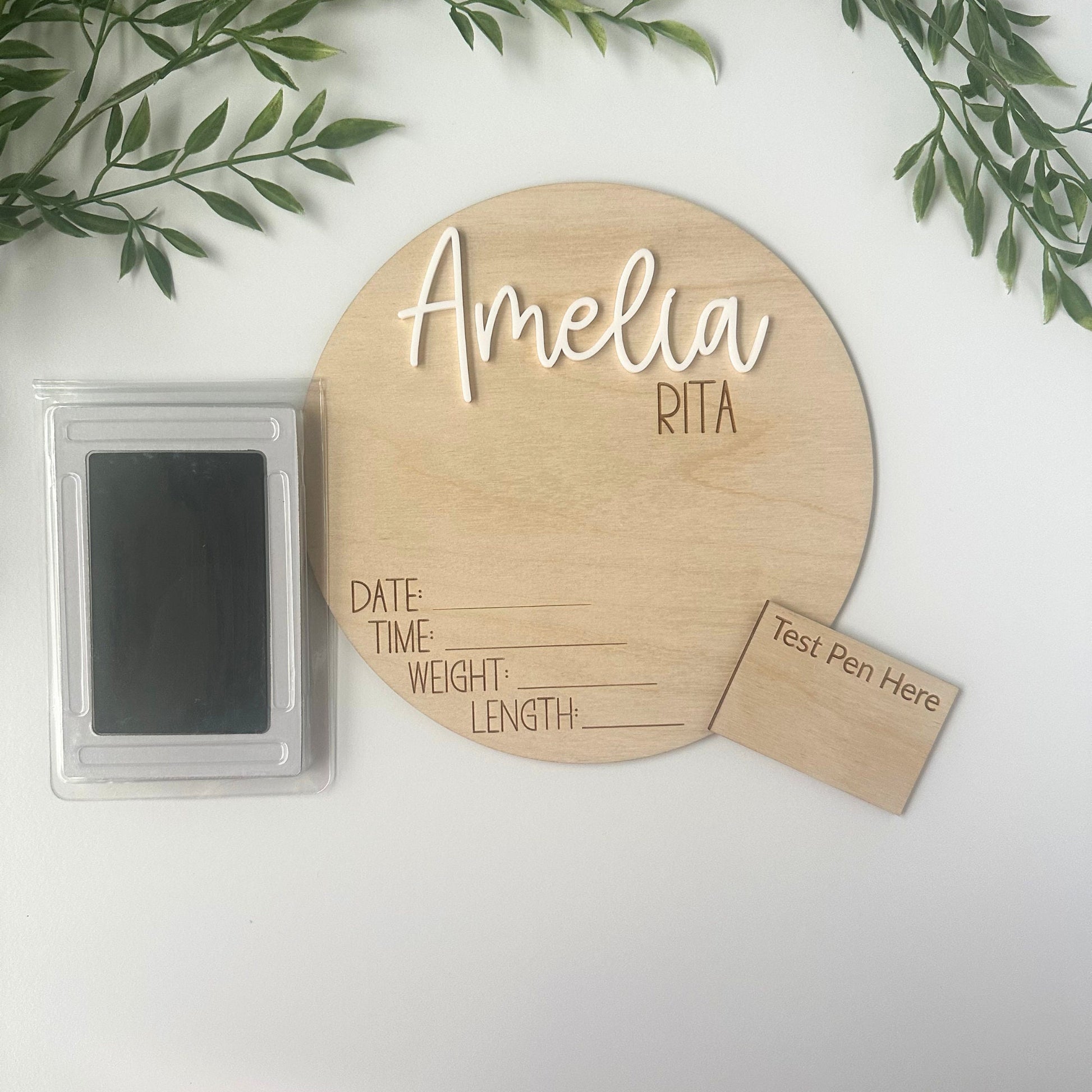 3D Baby Footprint Sign: Personalized Birth Stats Keepsake