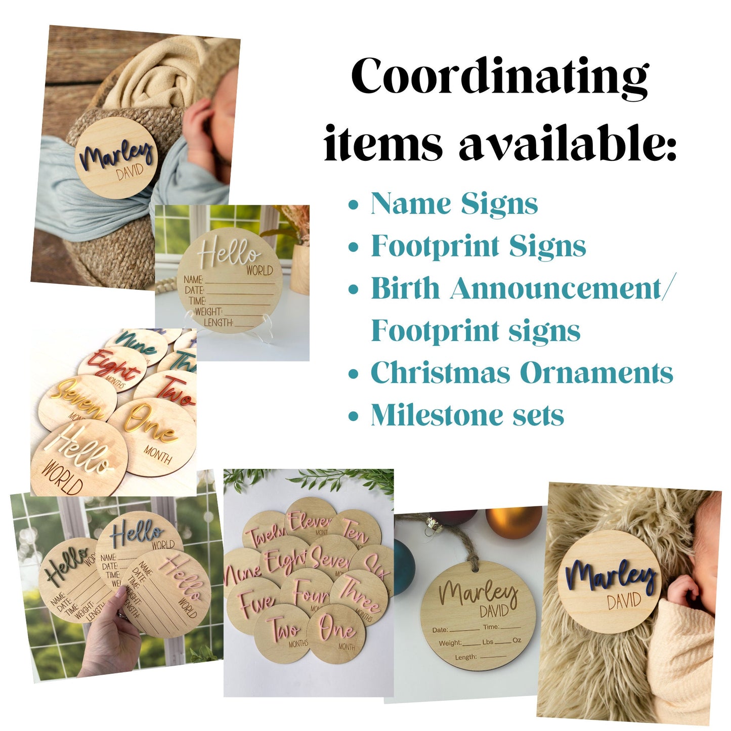 3D Baby Footprint Sign: Personalized Birth Stats Keepsake