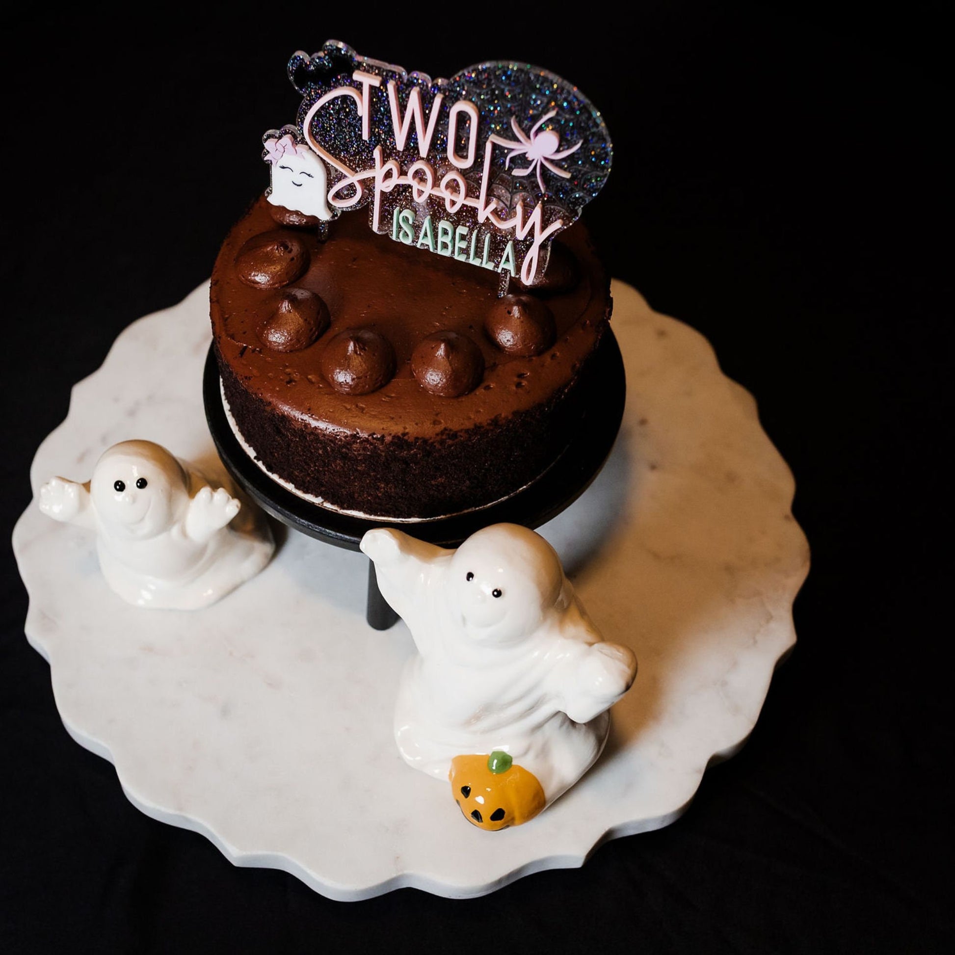 Four Ever Spooky, Acrylic Cake Topper, Pastel Halloween Birthday Decor