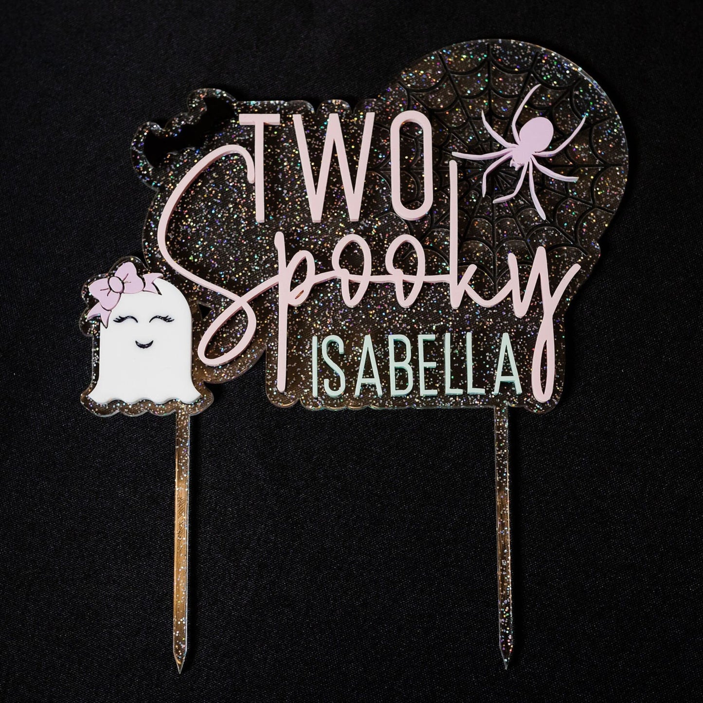 Four Ever Spooky, Acrylic Cake Topper, Pastel Halloween Birthday Decor
