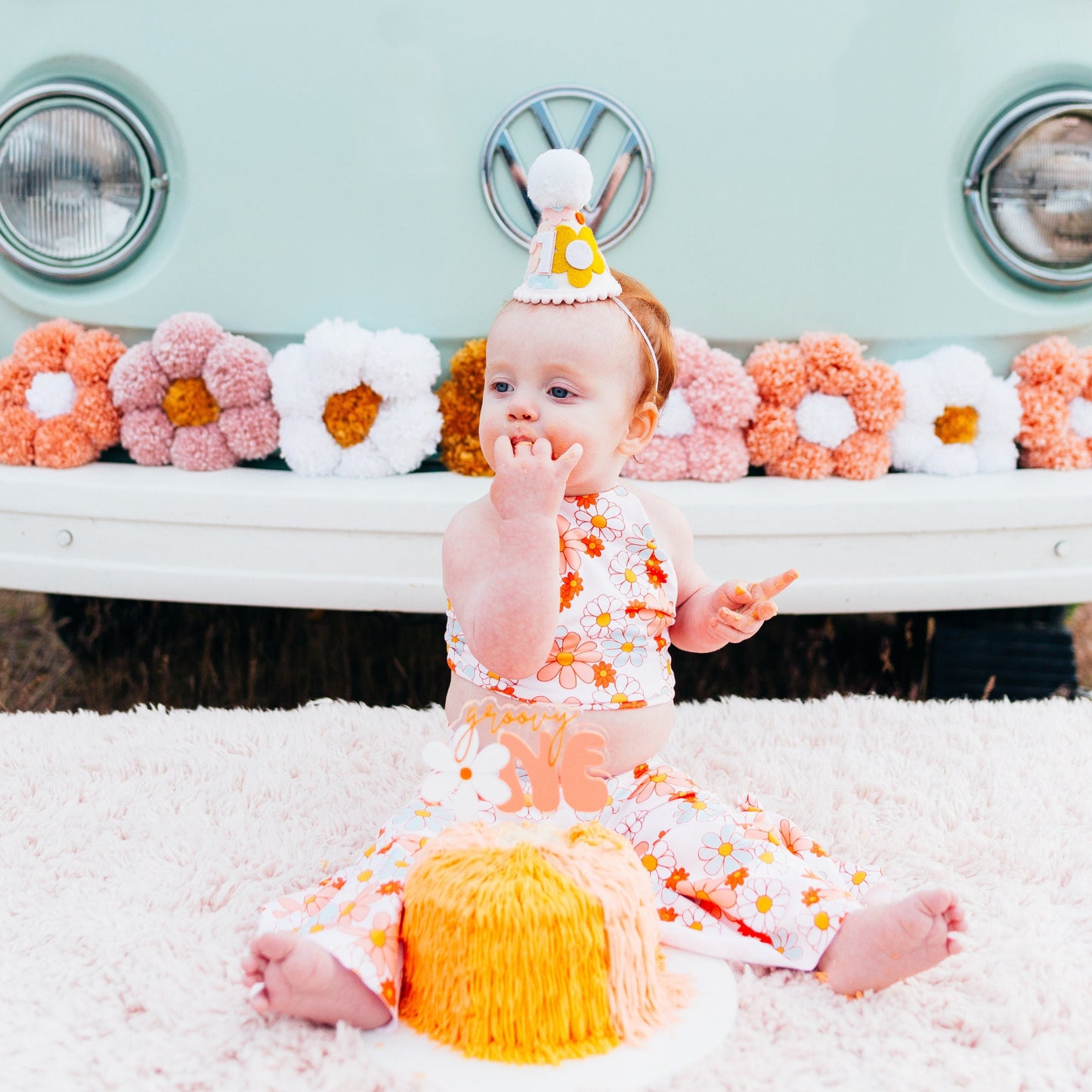Two Groovy Cake Topper: Acrylic Second Birthday Decor