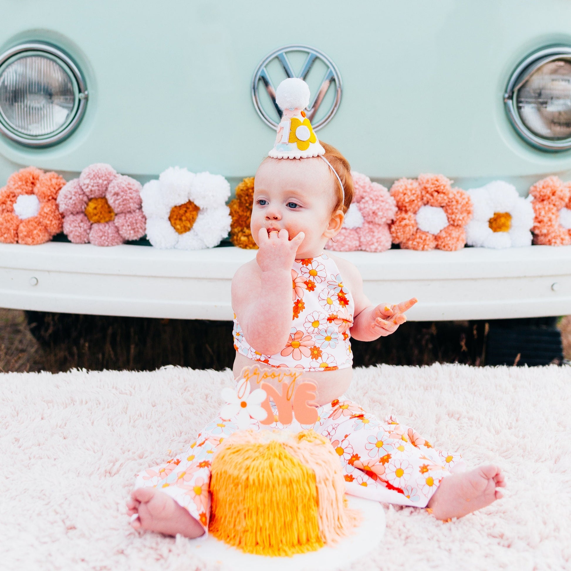 Two Groovy Cake Topper: Acrylic Second Birthday Decor