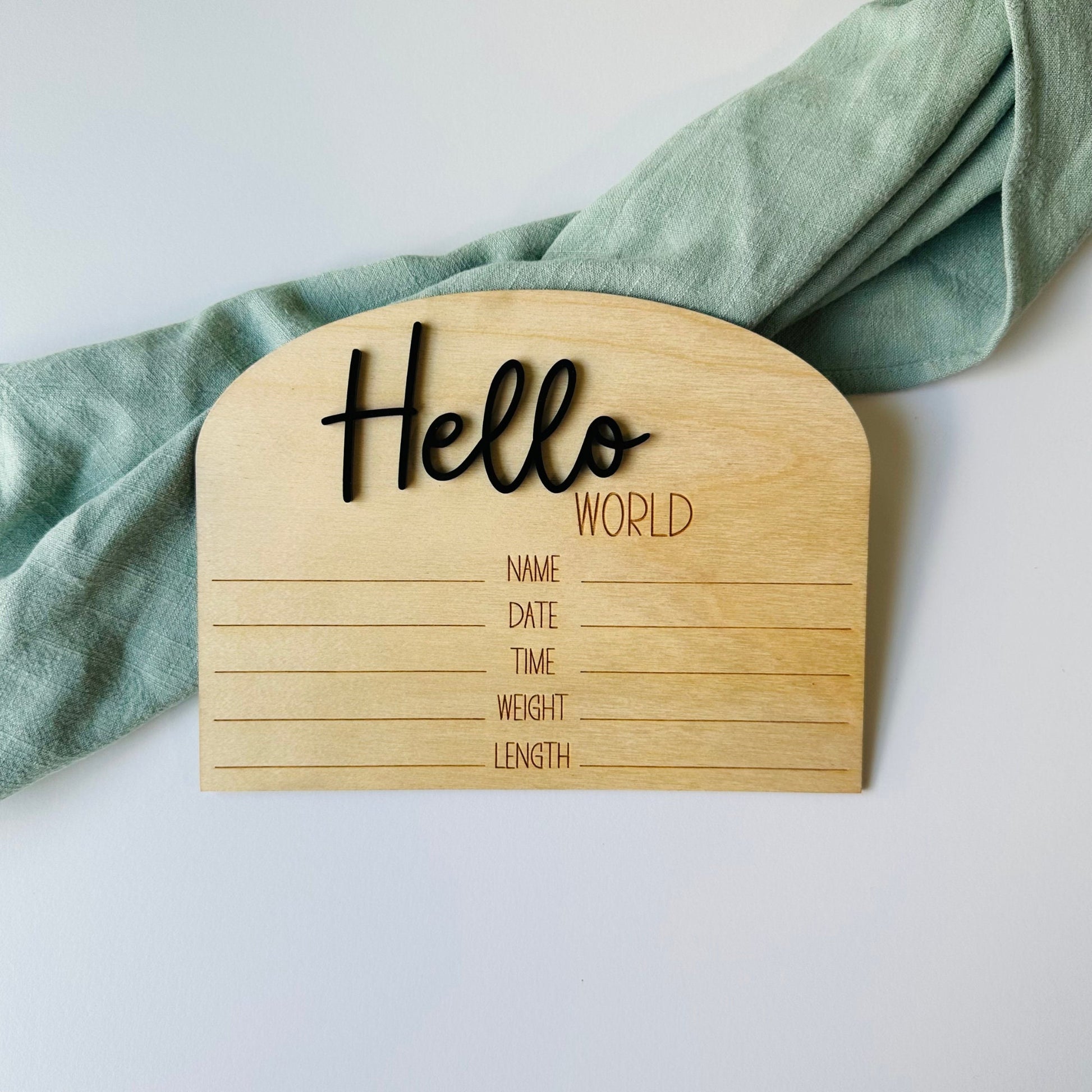 Wood & Acrylic Twin Birth Announcement Sign: Nursery Decor