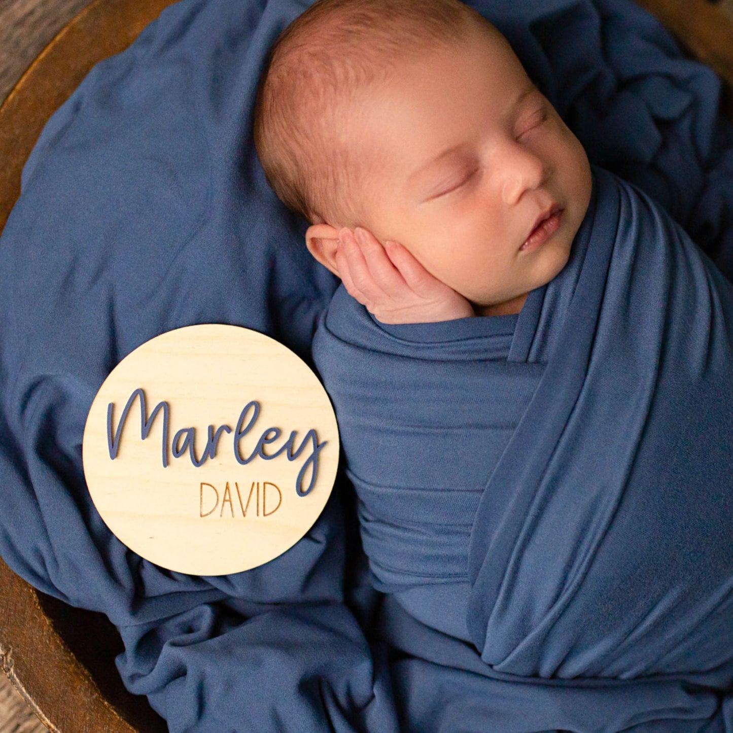 Wood & Acrylic Twin Birth Announcement Sign: Nursery Decor