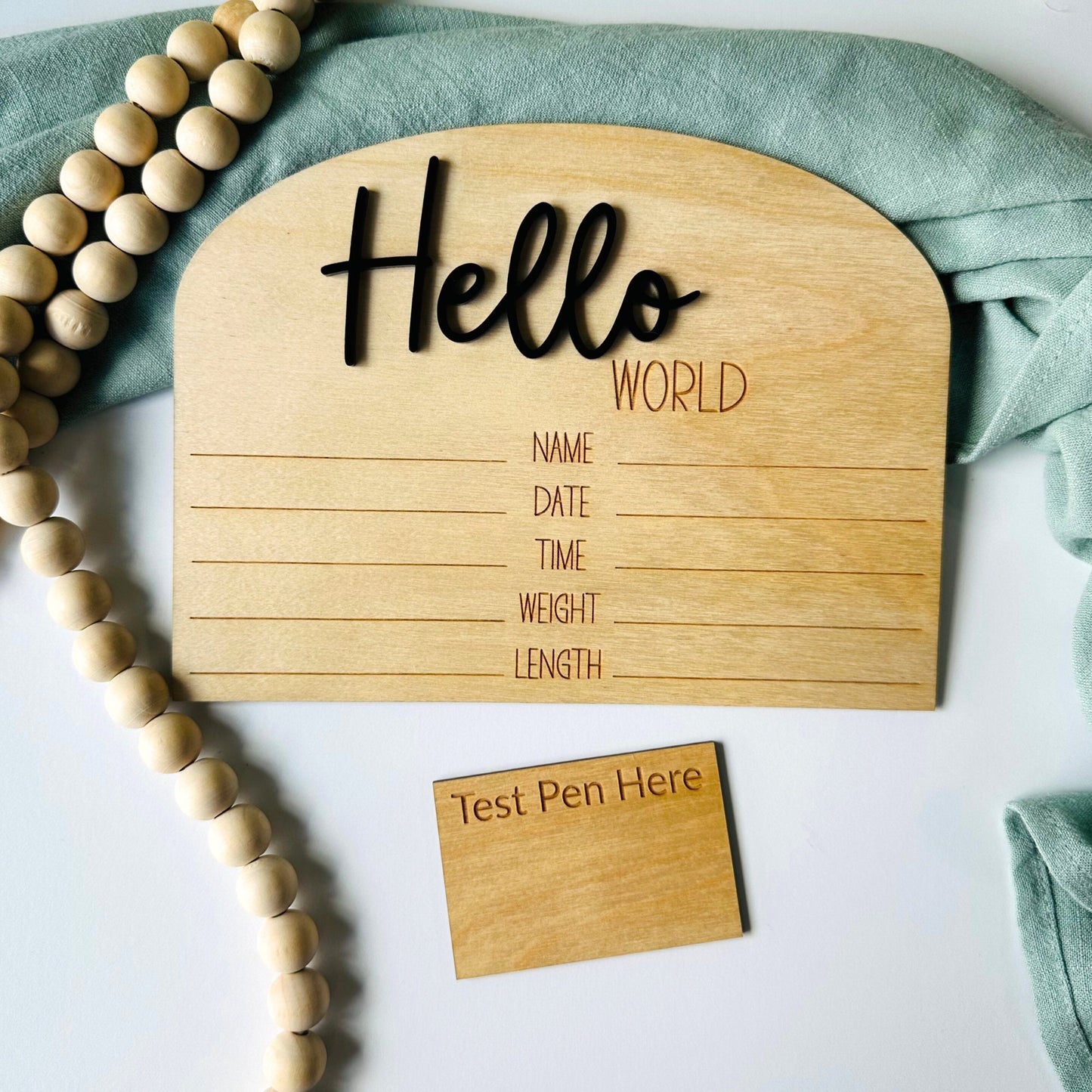 Wood & Acrylic Twin Birth Announcement Sign: Nursery Decor