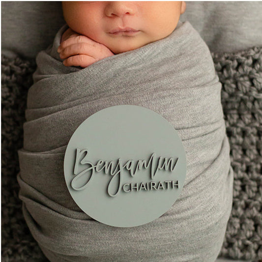 Acrylic Baby Name Sign: Newborn Photo Prop, Nursery Decor