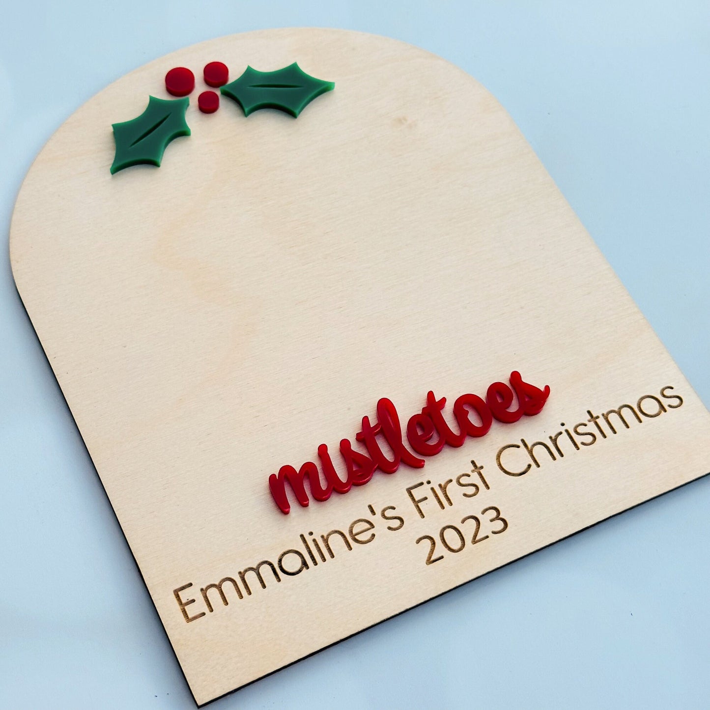 Mistletoe Baby Footprint Sign: First Christmas Keepsake