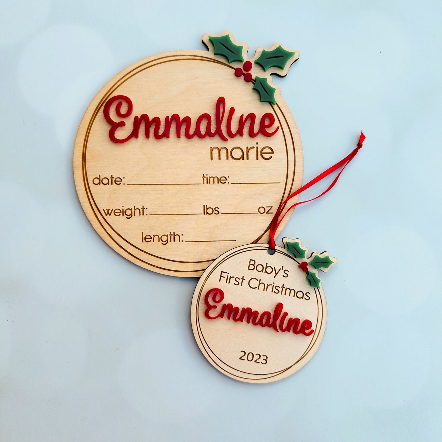 Mistletoe Baby Footprint Sign: First Christmas Keepsake