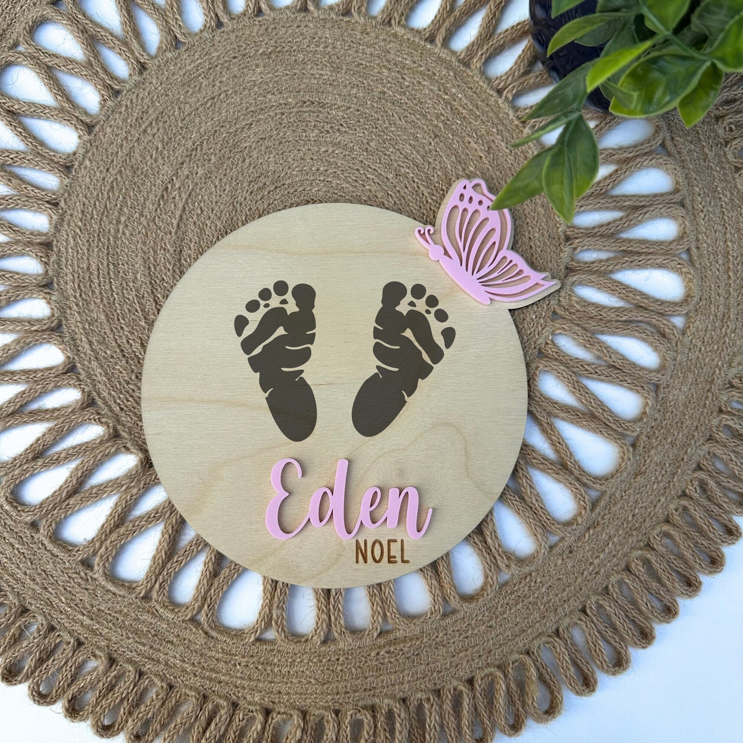 Butterfly Baby Footprint Sign: Personalized Newborn Keepsake