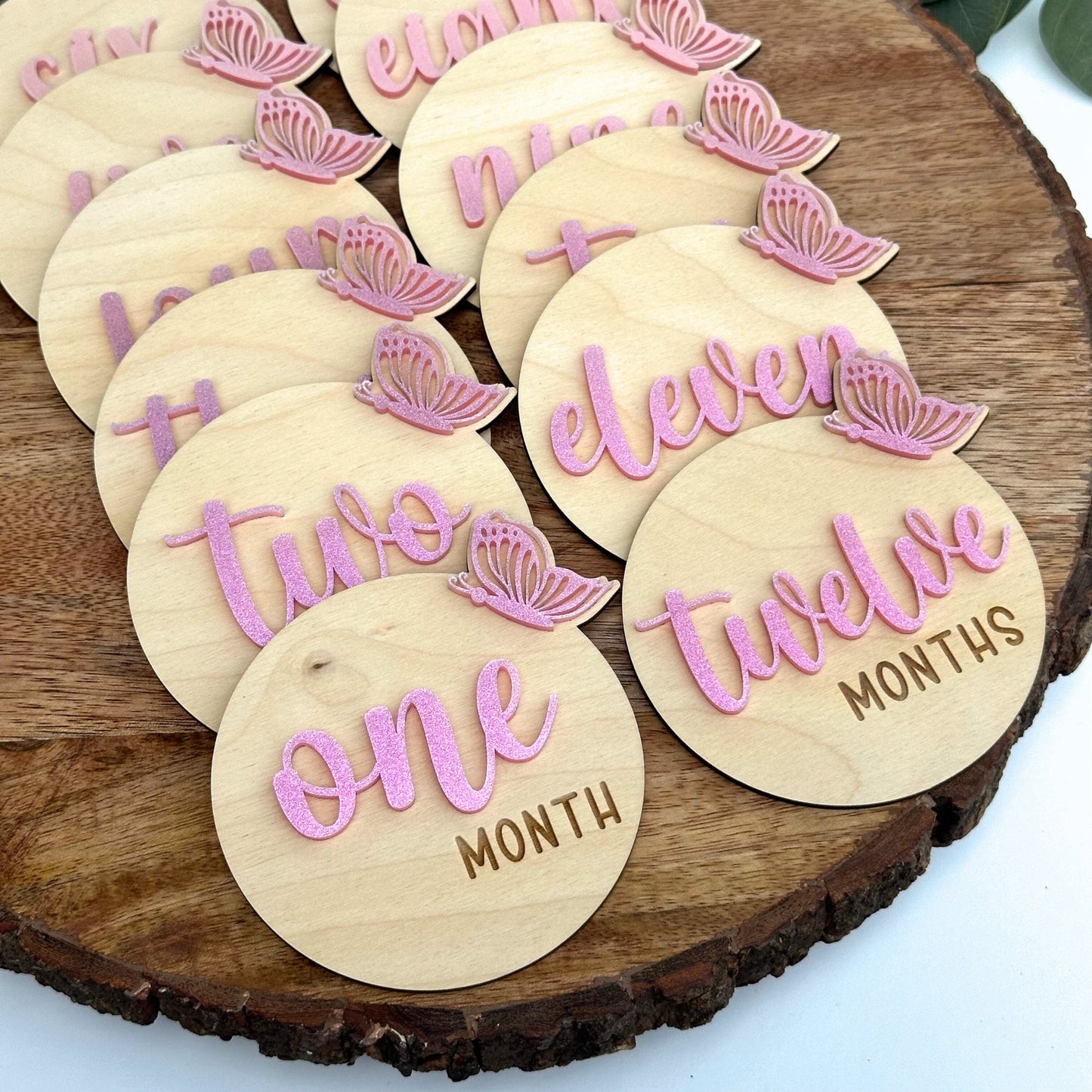 Butterfly Baby Milestone Cards: Newborn Photo Prop Set