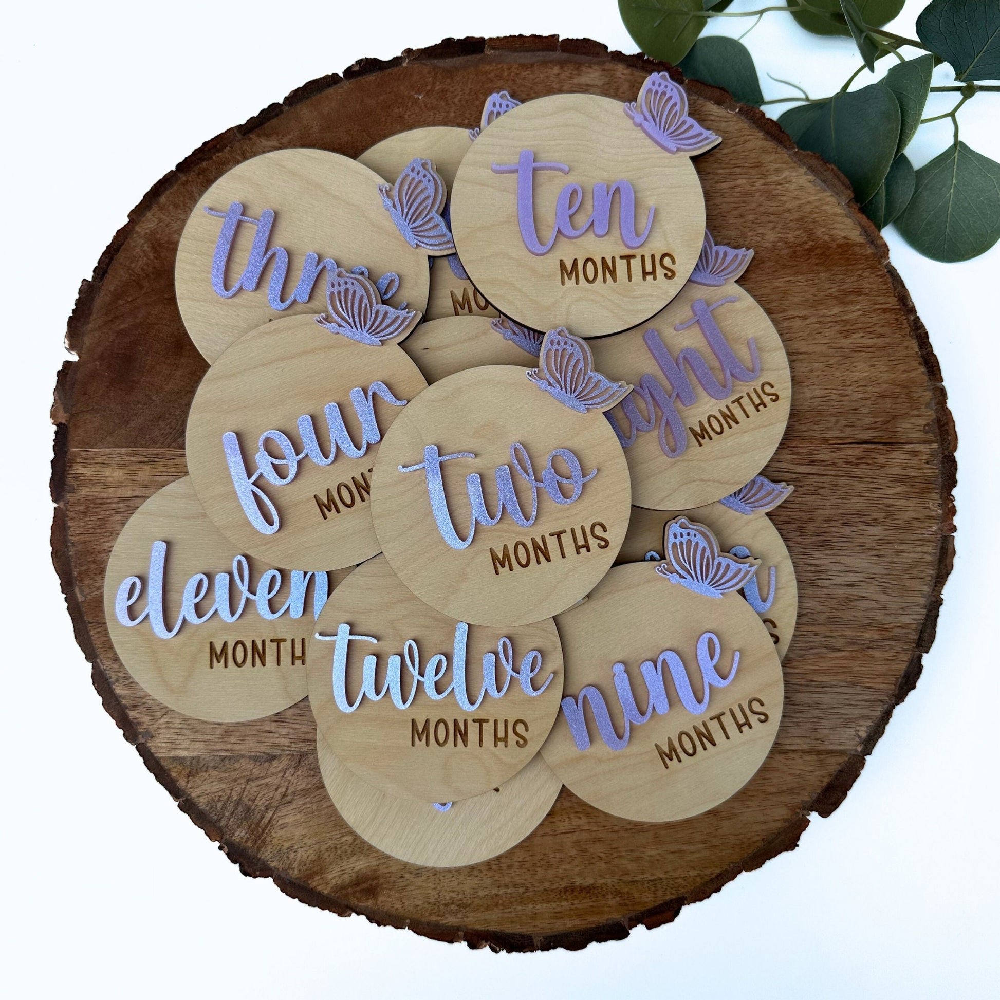 Butterfly Baby Milestone Cards: Newborn Photo Prop Set