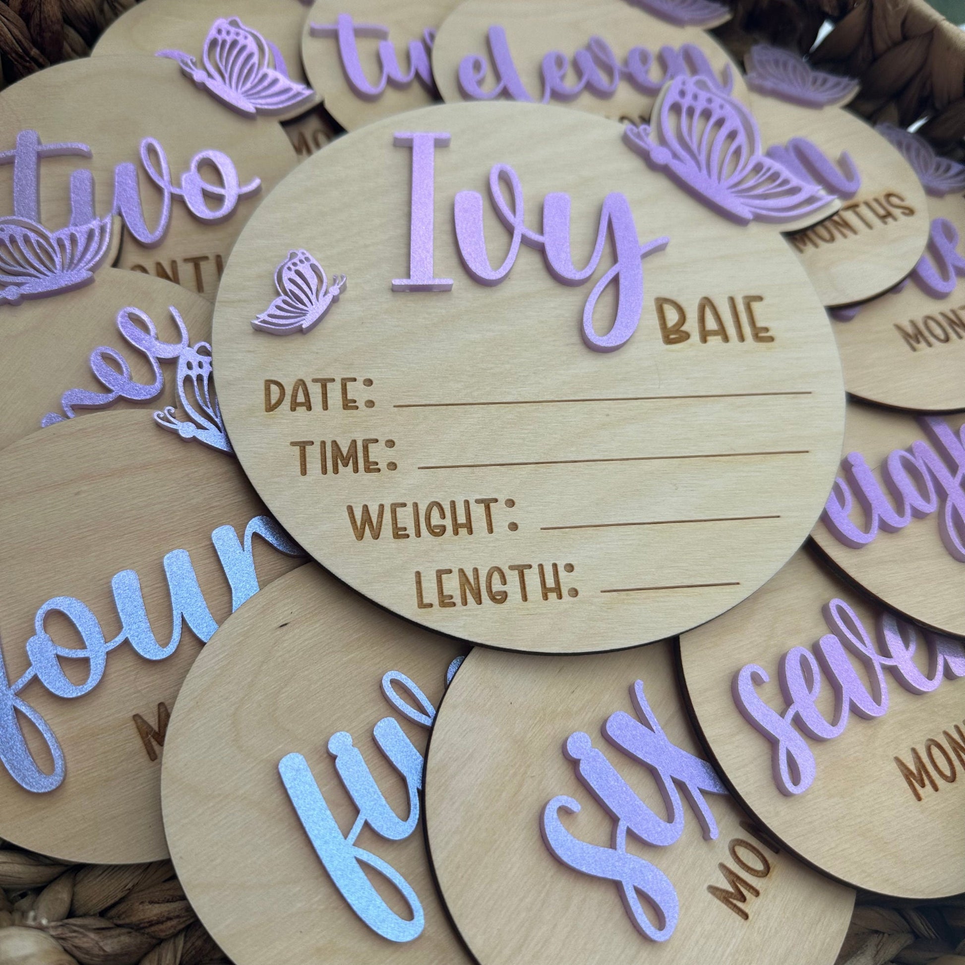 Butterfly Baby Milestone Cards: Newborn Photo Prop Set