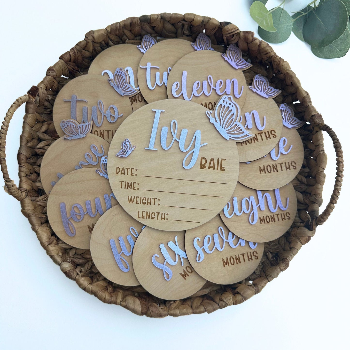 Butterfly Baby Milestone Cards: Newborn Photo Prop Set