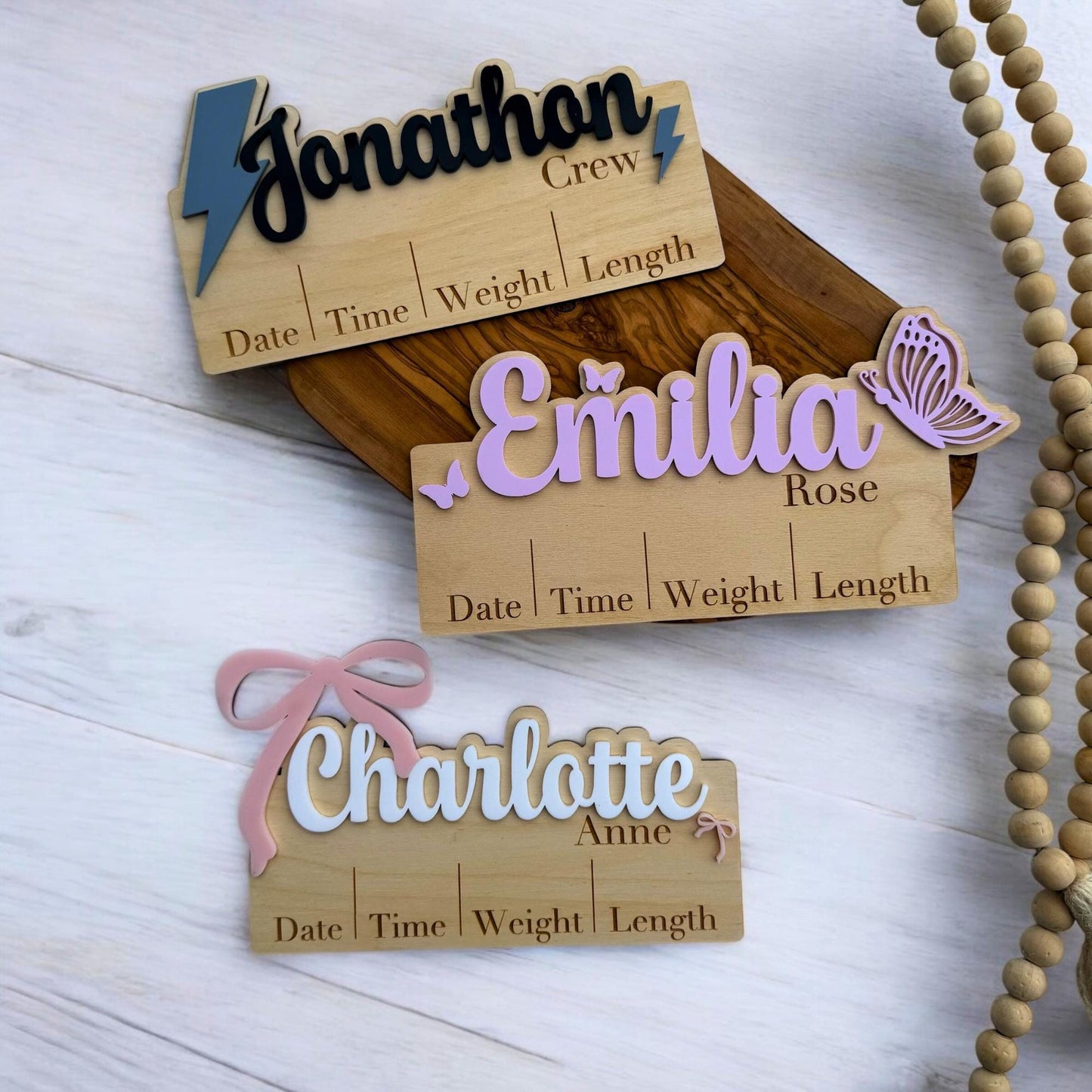 Customizable Newborn Birth Statistics Plaque: Unique Baby Shower Gift & Nursery Decor