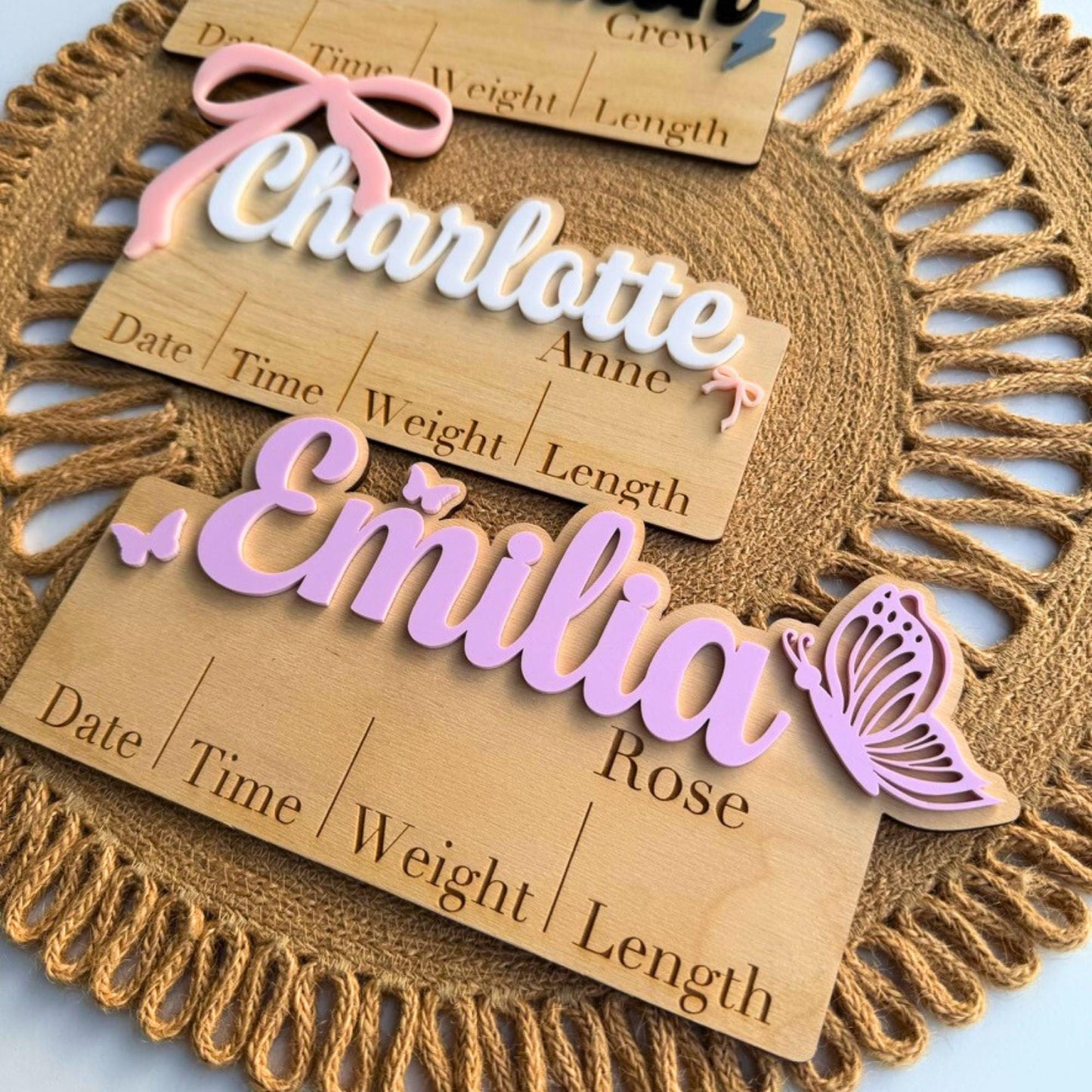 Customizable Newborn Birth Statistics Plaque: Unique Baby Shower Gift & Nursery Decor