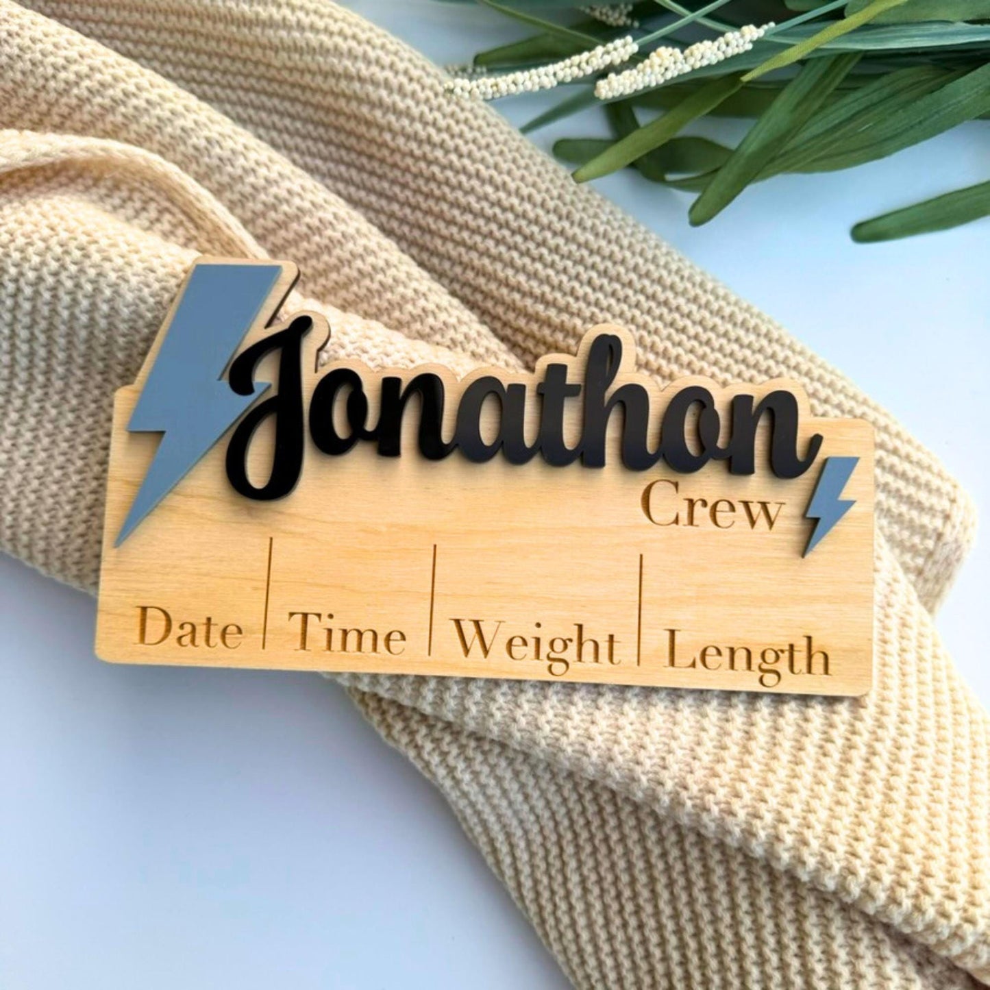 Personalized Butterfly Birth Announcement Sign: Wooden Plaque for Baby Birth Stats