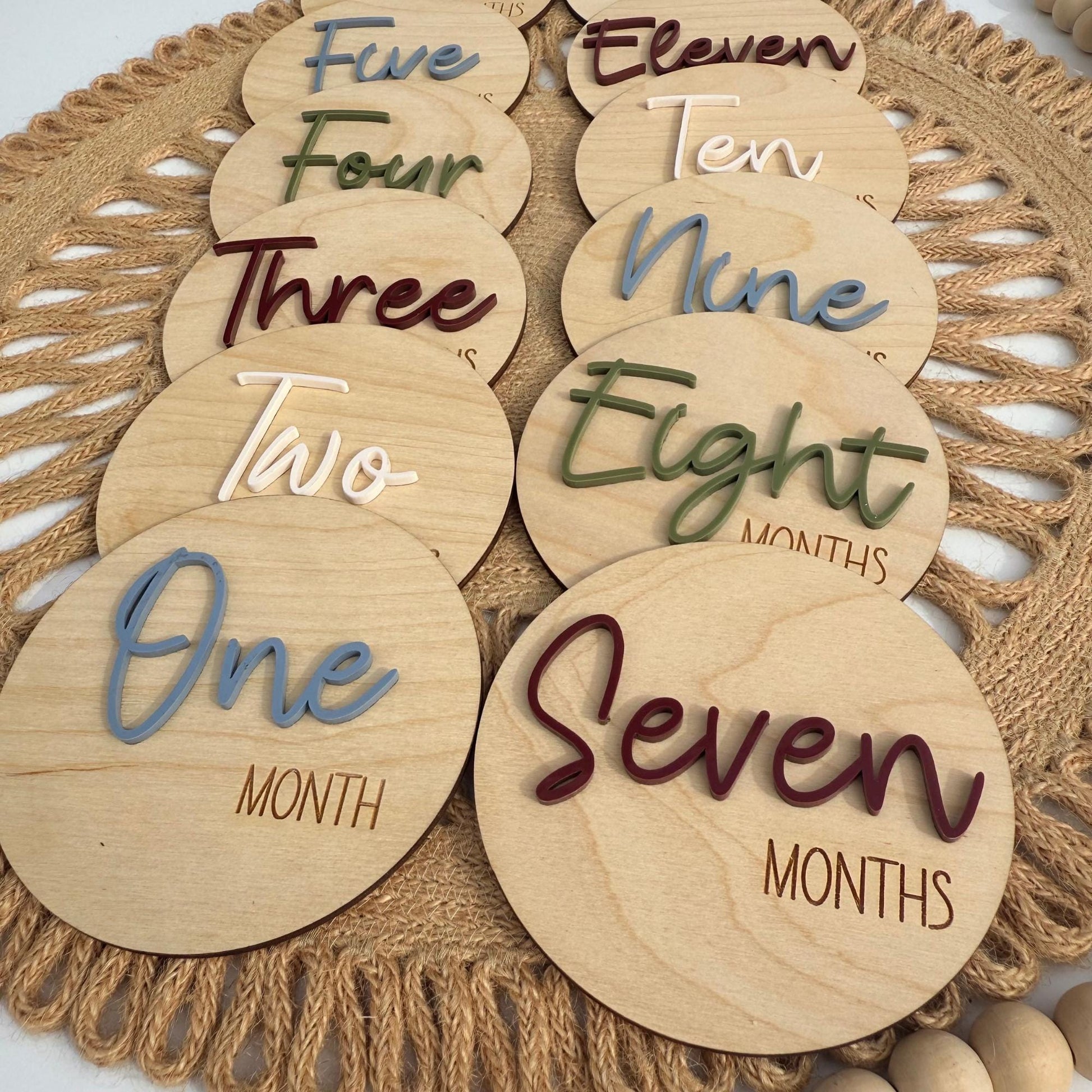 Baby Milestone Discs: Wood & Acrylic Photo Prop Set