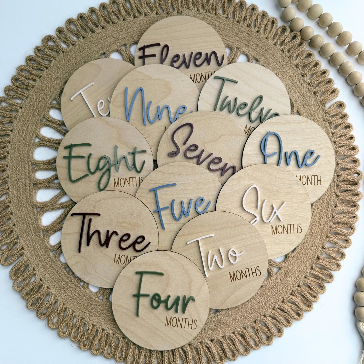 Baby Milestone Wood Cards: Monthly Photo Props, Nursery Decor