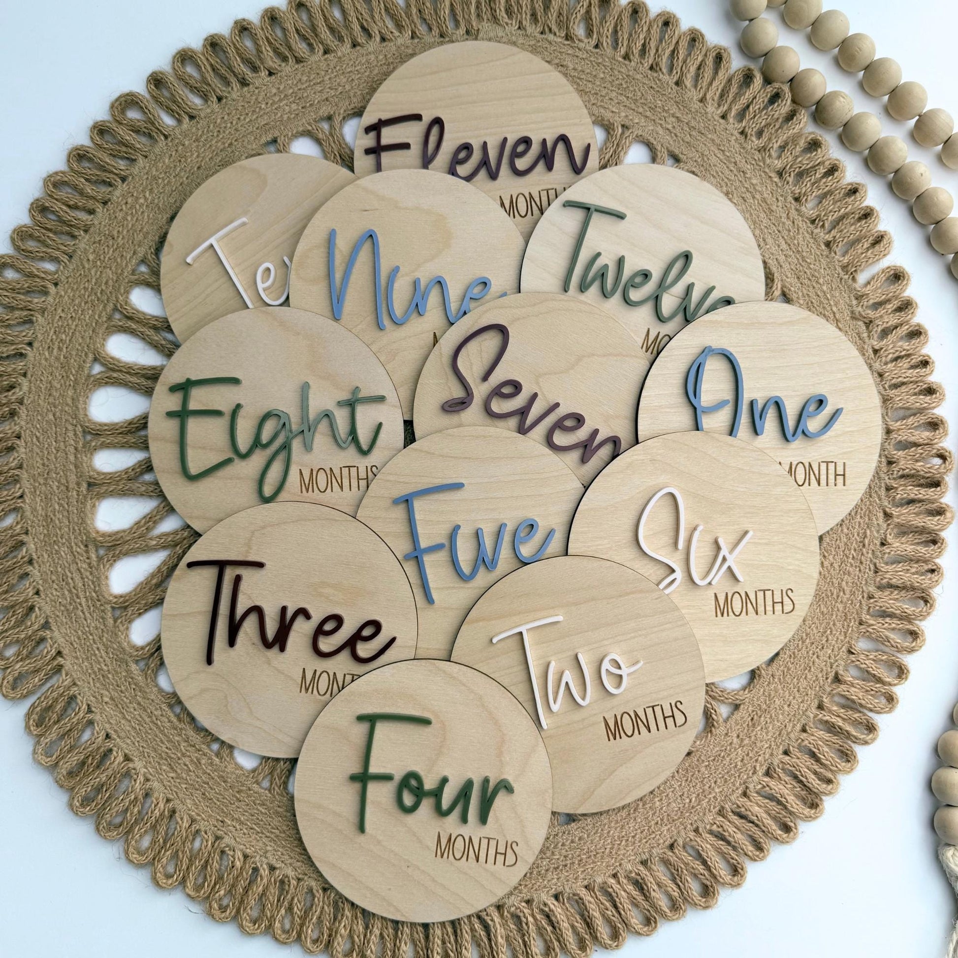 Baby Milestone Wood Cards: Monthly Photo Props, Nursery Decor