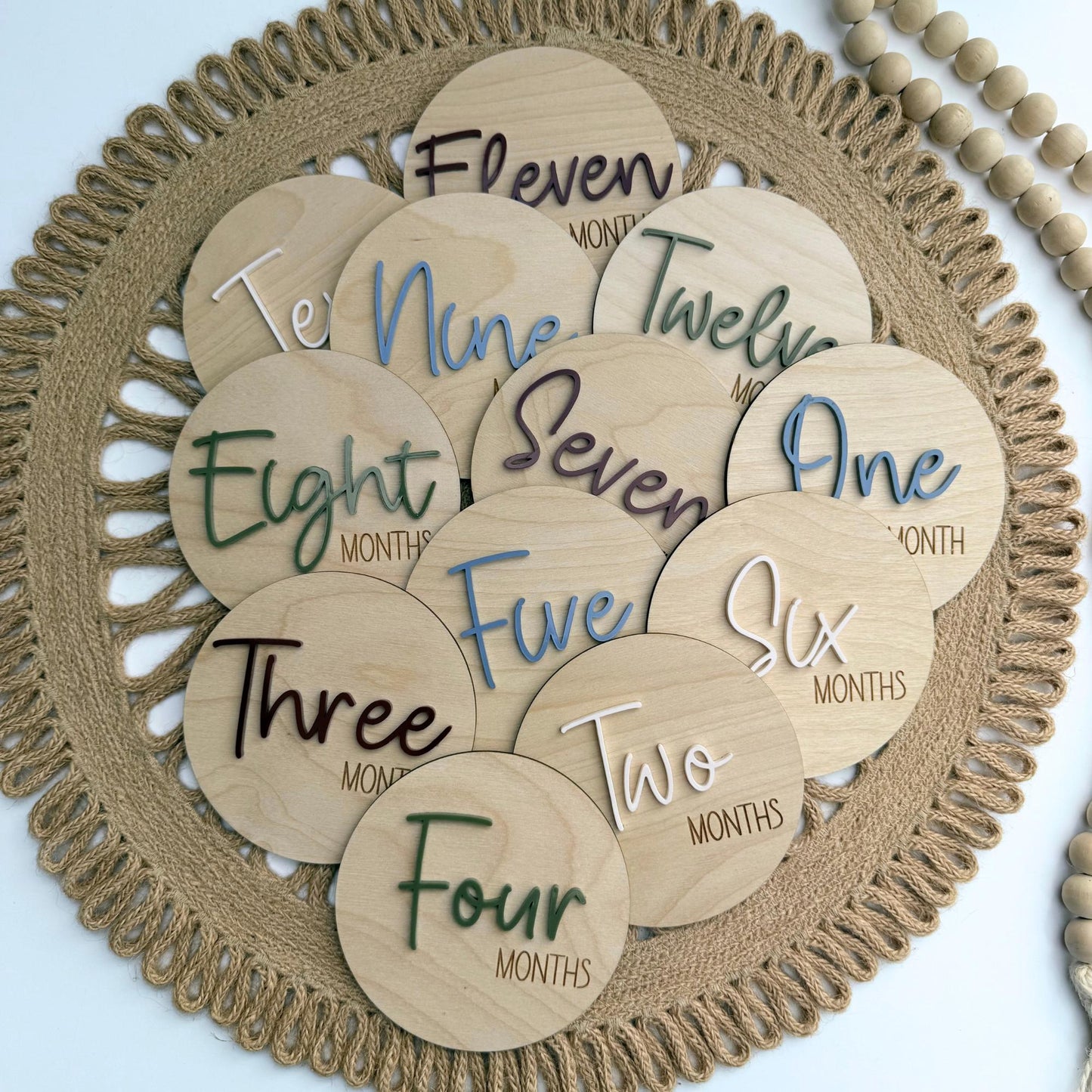 Baby Milestone Discs: Wood & Acrylic Photo Prop Set