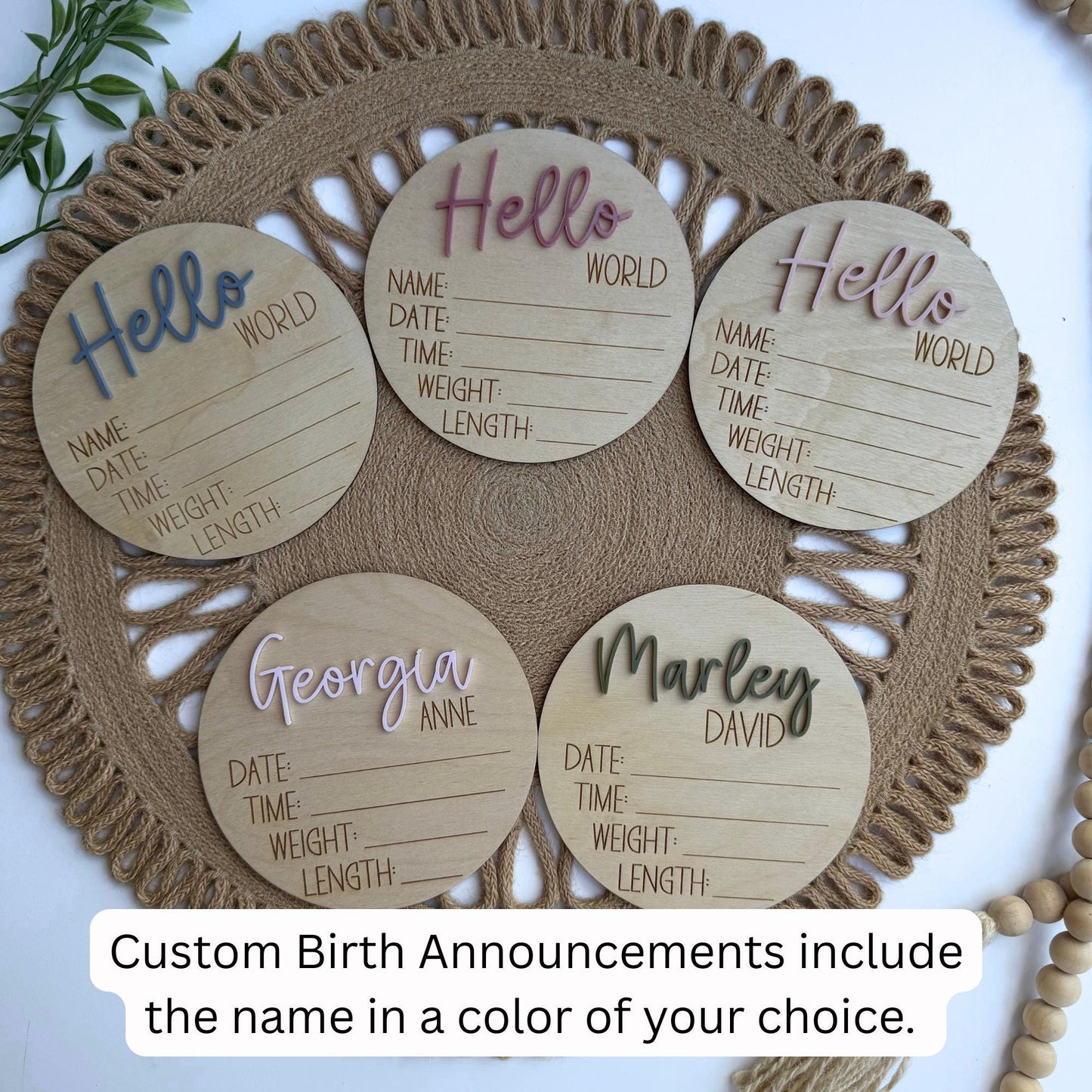 Baby Milestone Discs: Wood & Acrylic Photo Prop Set