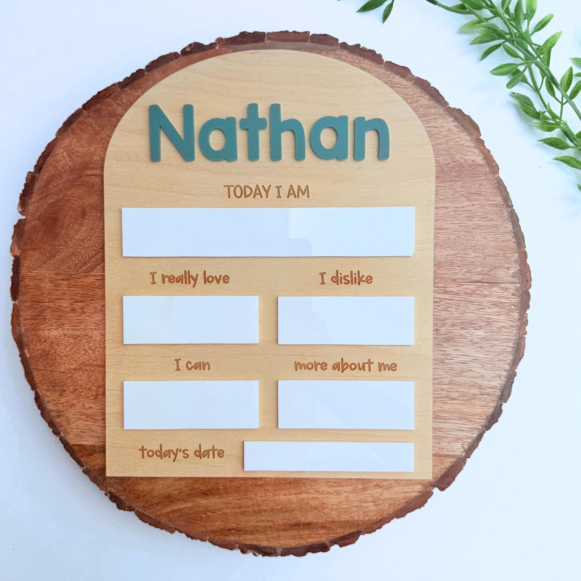 Personalized Baby Milestone Board: Wooden Photo Prop, Dry Erase