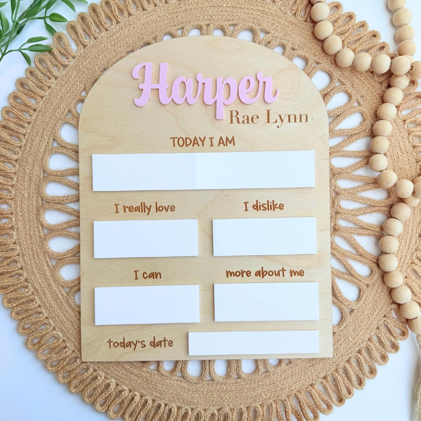 Personalized Baby Milestone Board: Wooden Photo Prop, Dry Erase