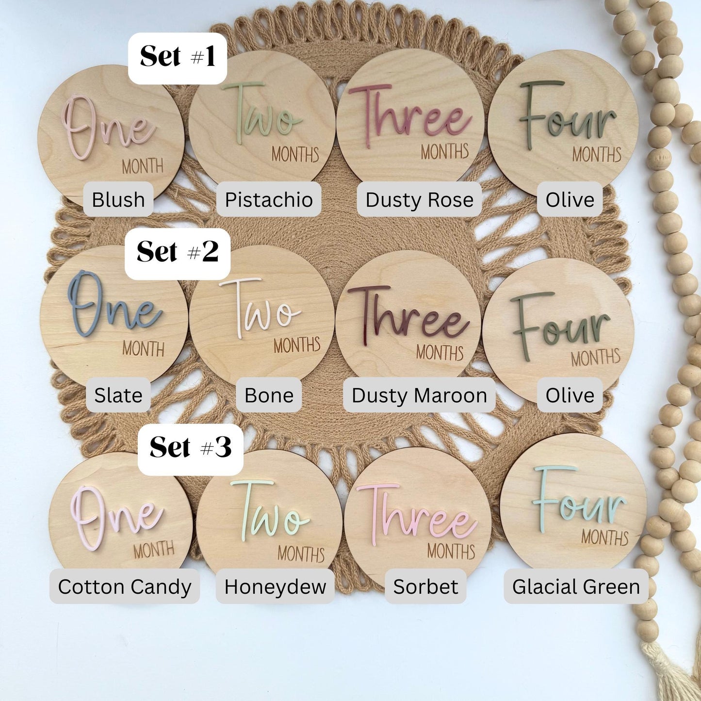 Baby Milestone Wood Cards: Monthly Photo Props, Nursery Decor