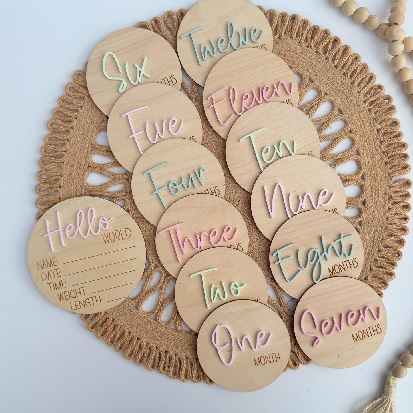 Baby Milestone Wood Cards: Monthly Photo Props, Nursery Decor