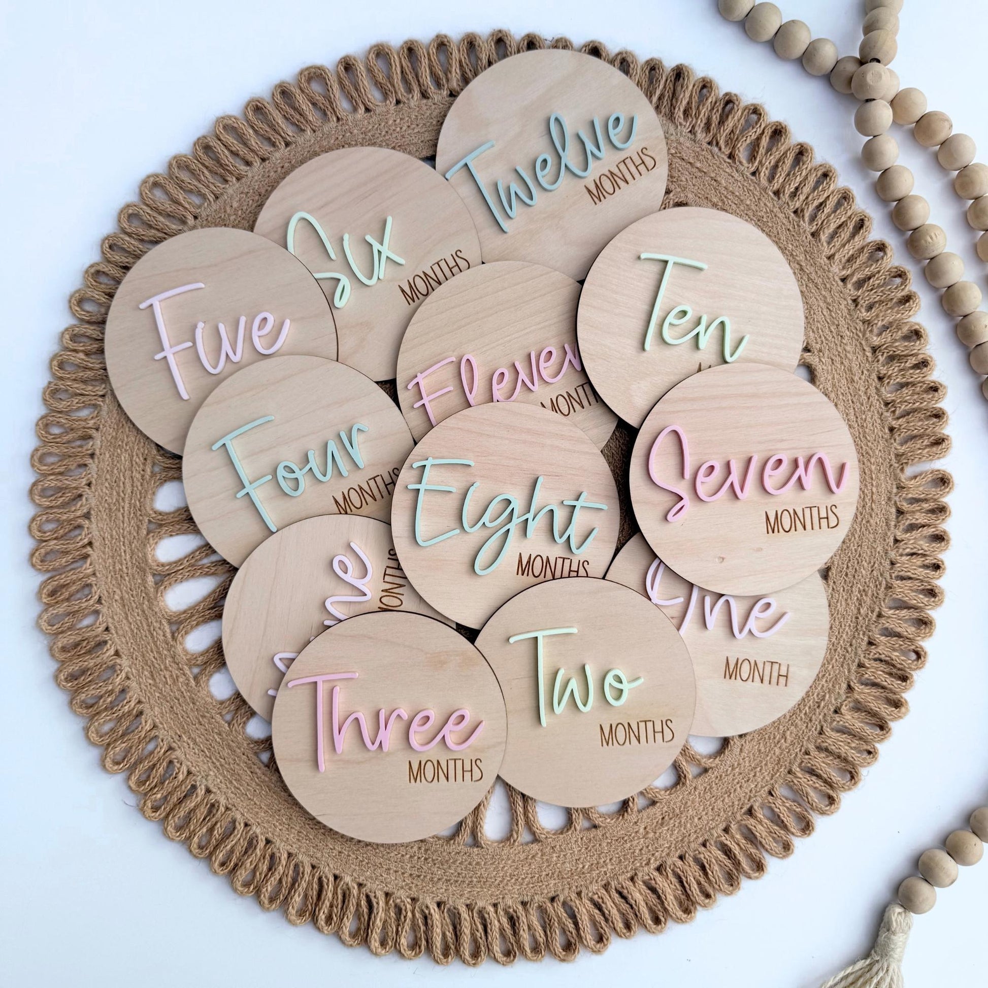 Baby Milestone Discs: Wood & Acrylic Photo Prop Set