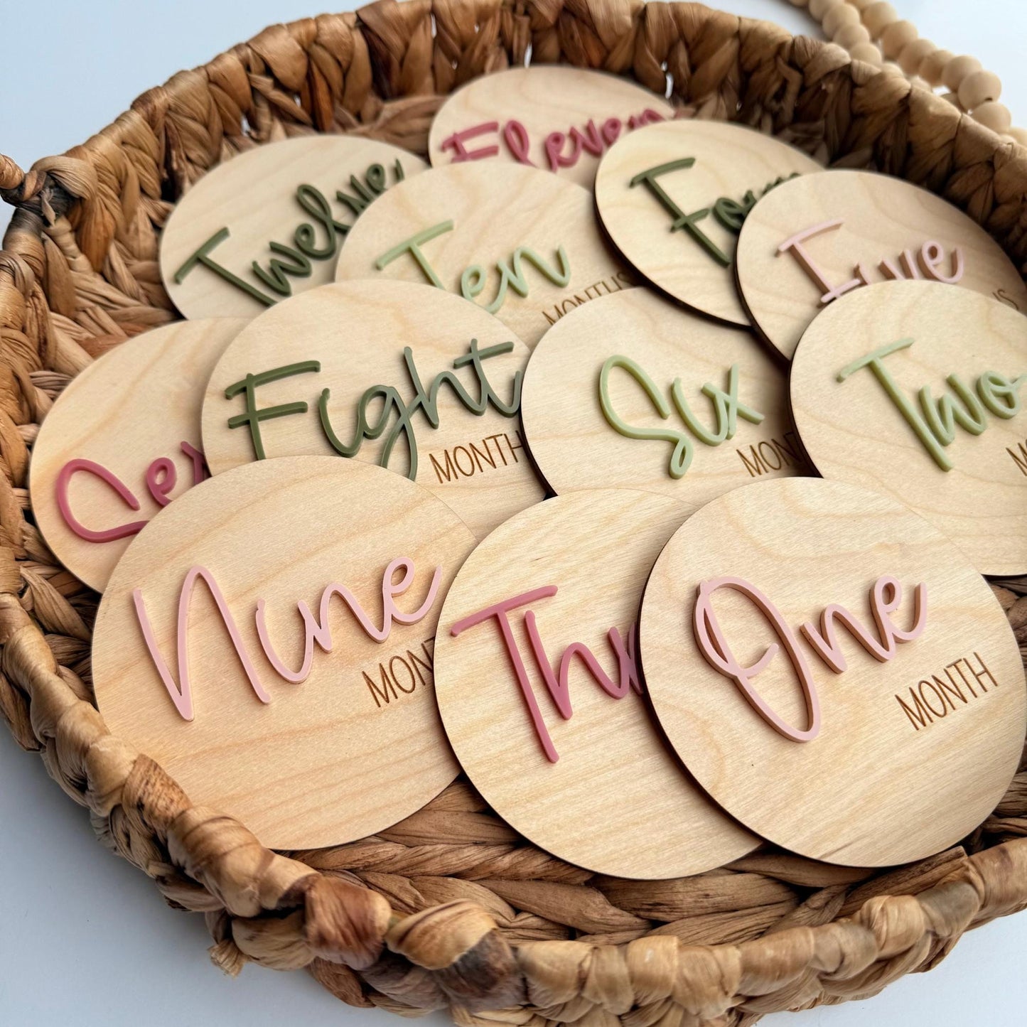 Baby Milestone Wood Cards: Monthly Photo Props, Nursery Decor