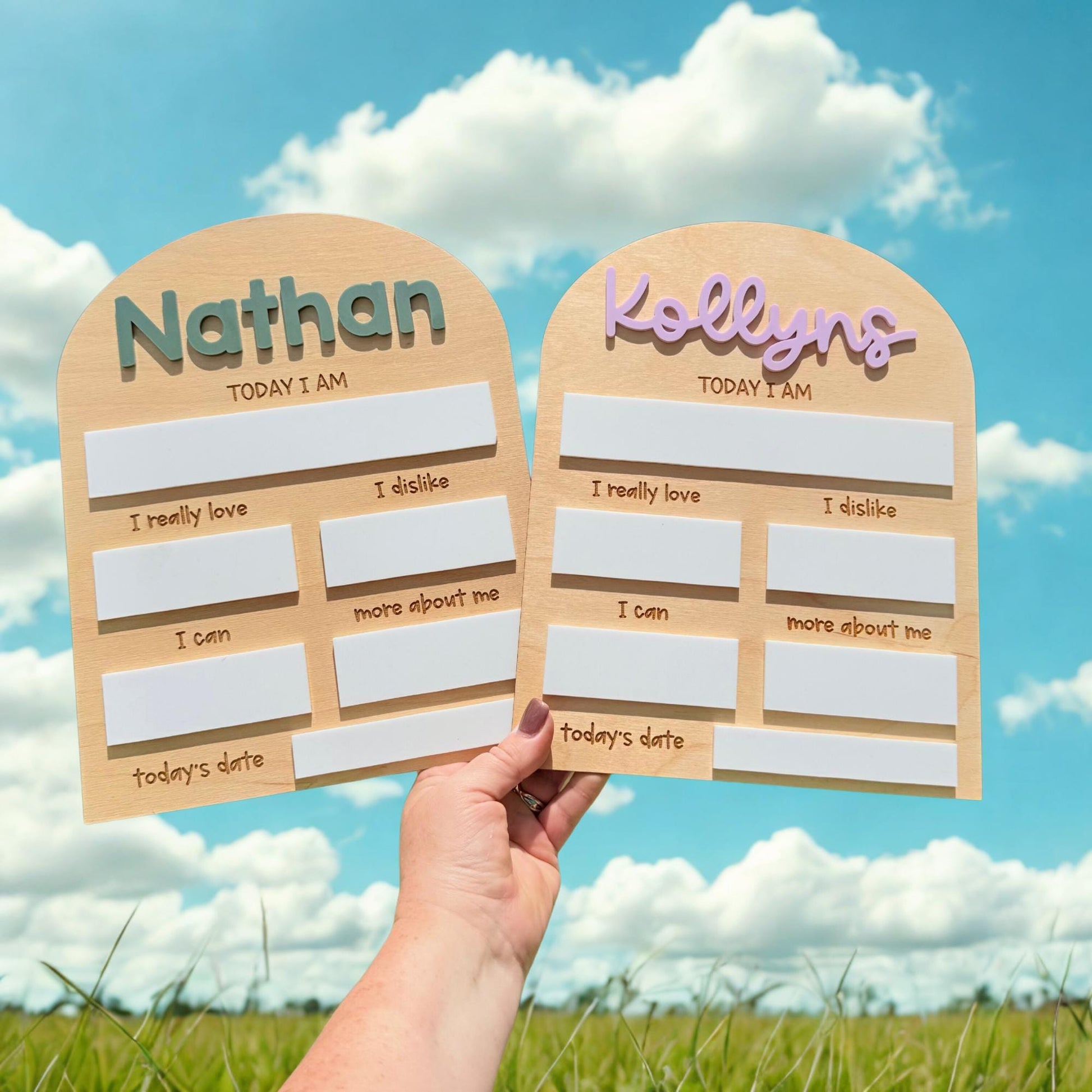 Personalized Baby Milestone Board: Wooden Photo Prop, Dry Erase
