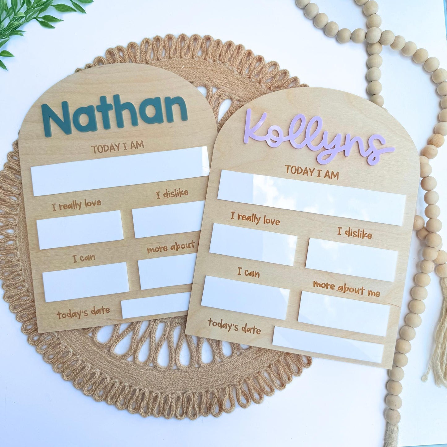 Personalized Baby Milestone Board: Wooden Photo Prop, Dry Erase