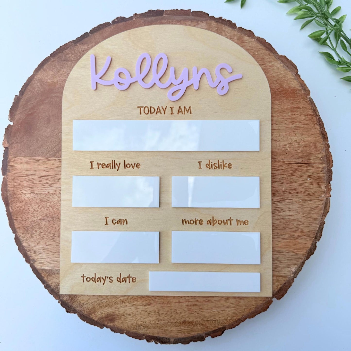Personalized Baby Milestone Board: Wooden Photo Prop, Dry Erase