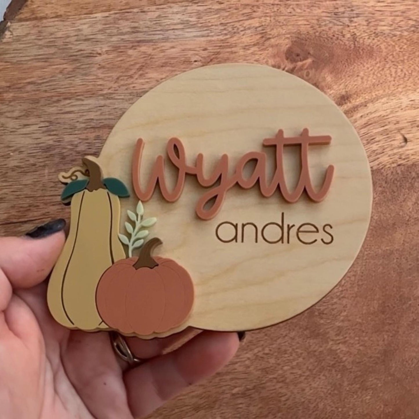 Custom Fall Baby Announcement Sign: Pumpkin-Themed Keepsake for Autumn Newborn Stats