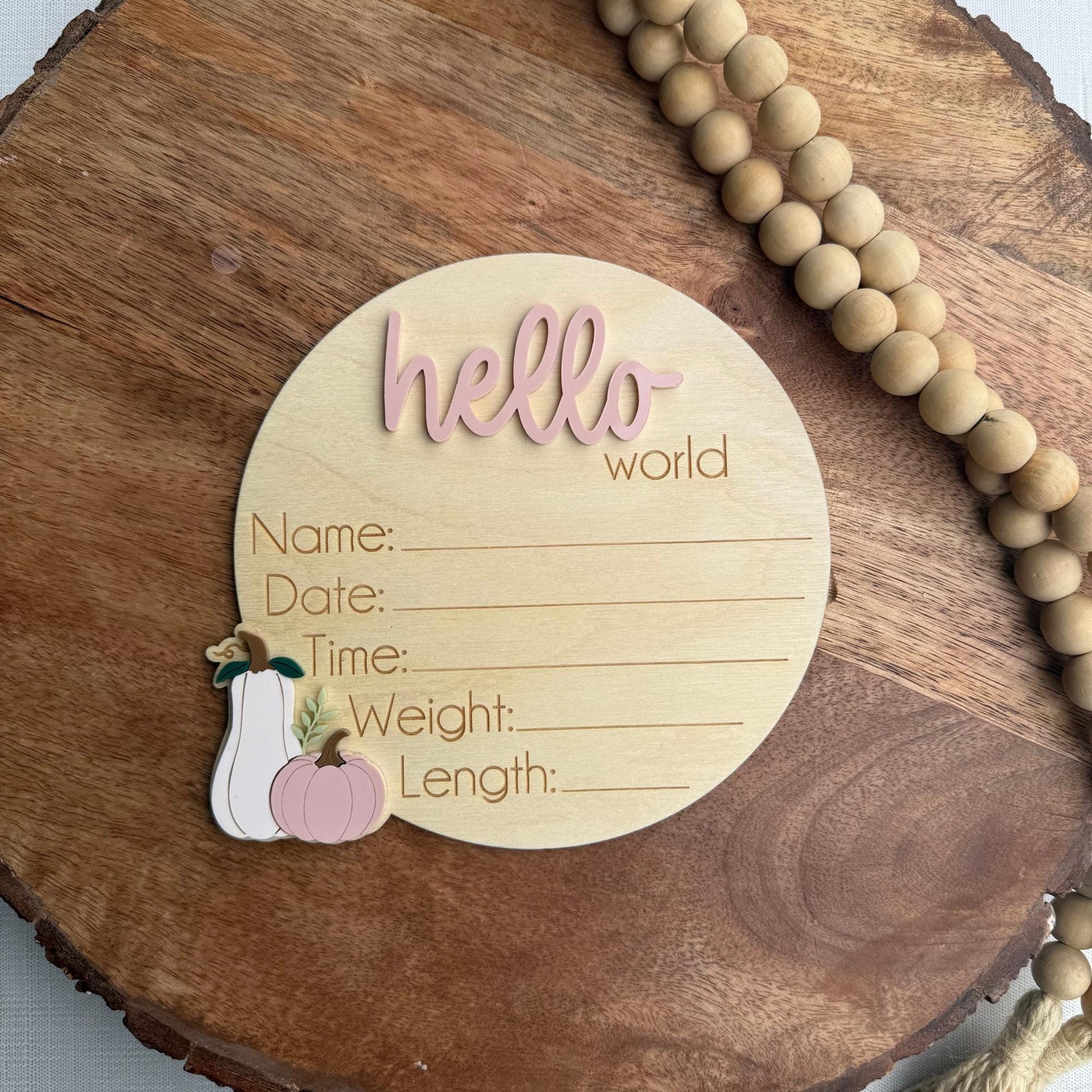 Personalized Pumpkin Baby Announcement Sign: Fall Thanksgiving Themed