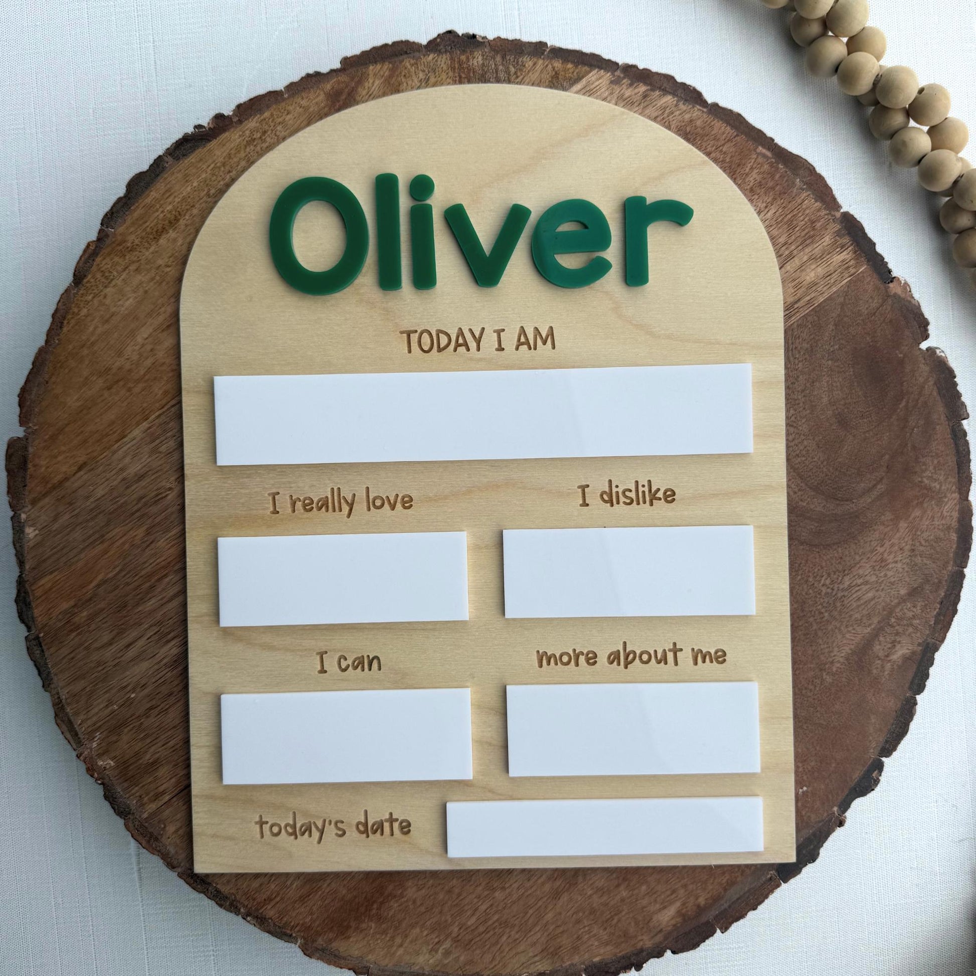 Personalized Baby Milestone Board: Wooden Photo Prop, Dry Erase