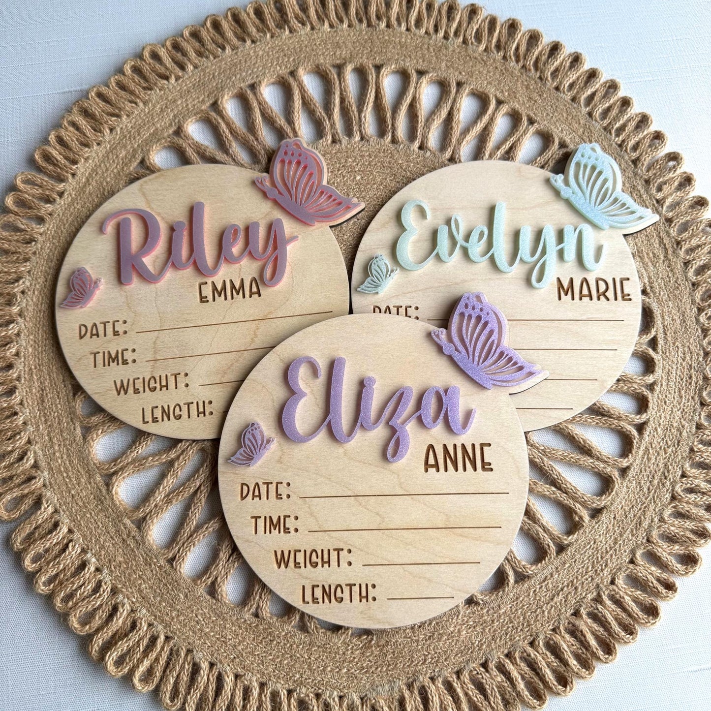 Butterfly Baby Milestone Cards: Newborn Photo Prop Set