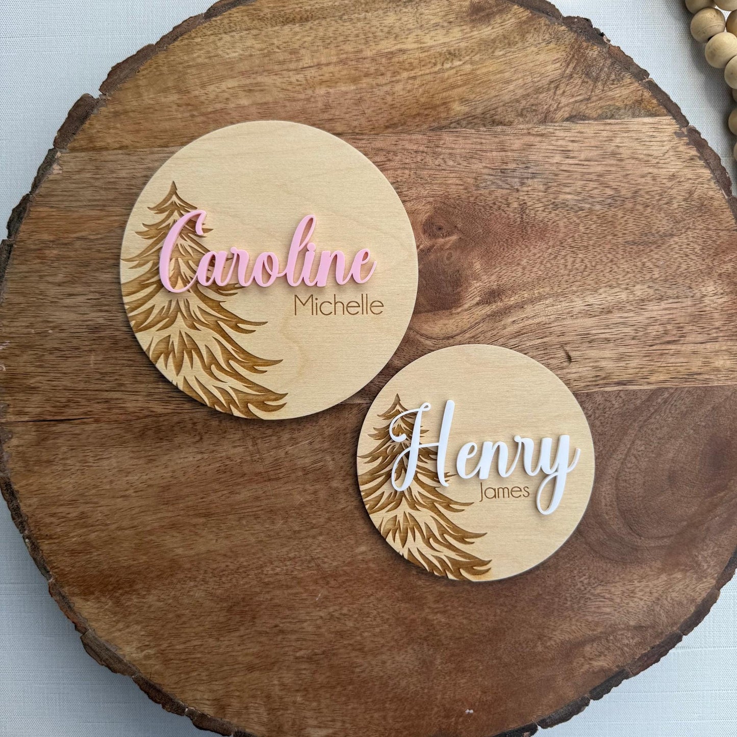 Festive Winter Baby Name Sign: Christmas Announcement Plaque for Newborn Hospital Photos & Welcome